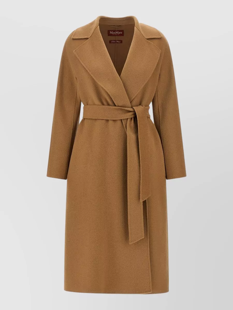 S Max Mara wool silk cashmere belted long coat