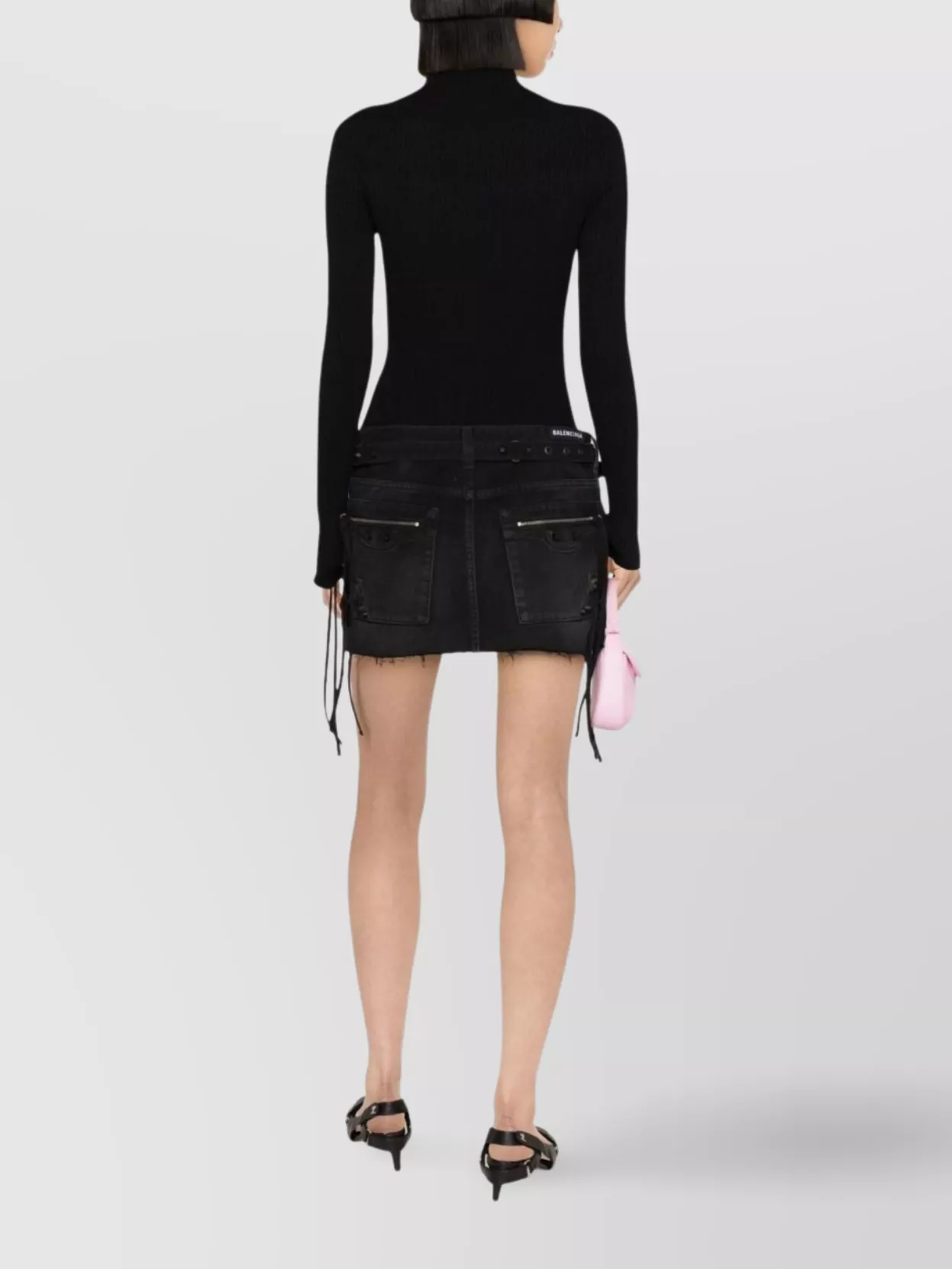 Shop Courrèges Turtleneck Knitwear Solar Sweater In Black