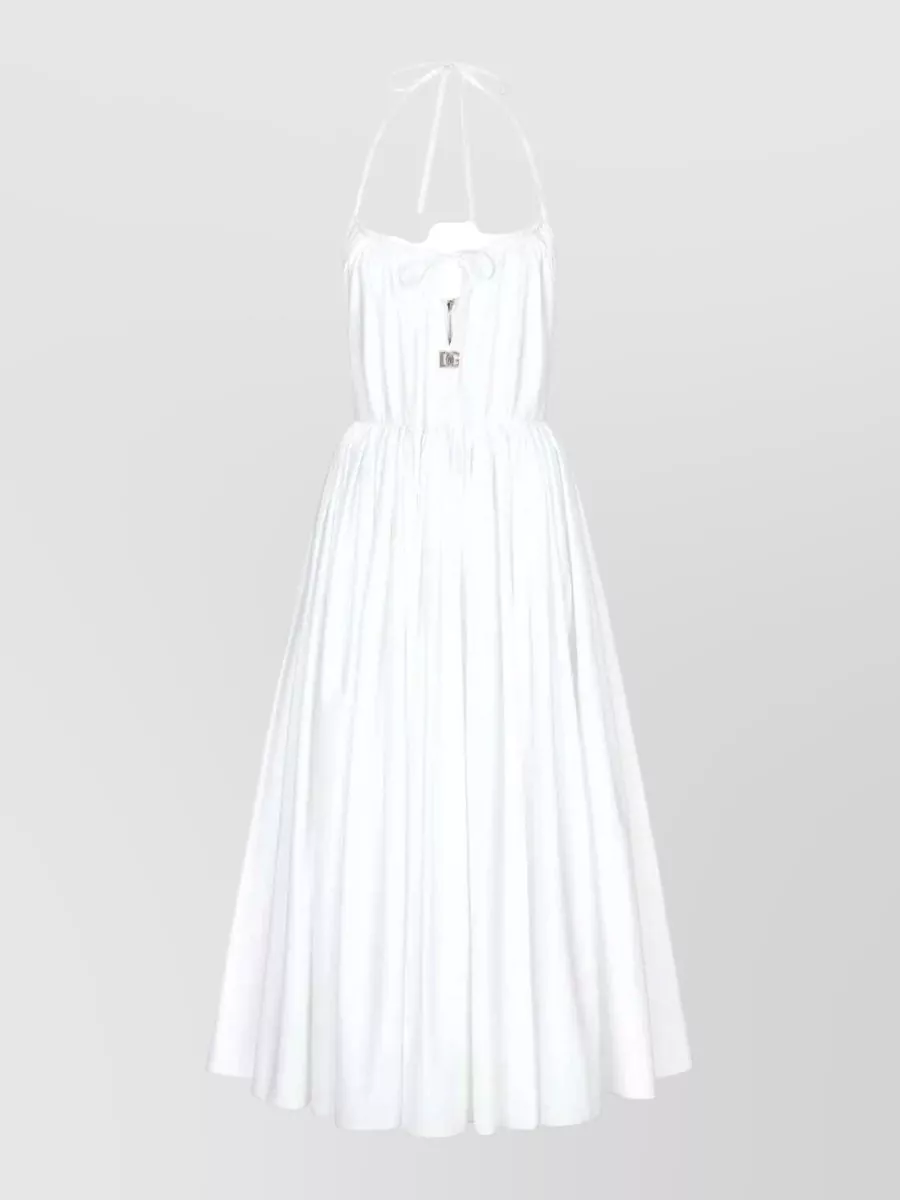 Dolce&Gabbana Cotton halterneck flared midi dress