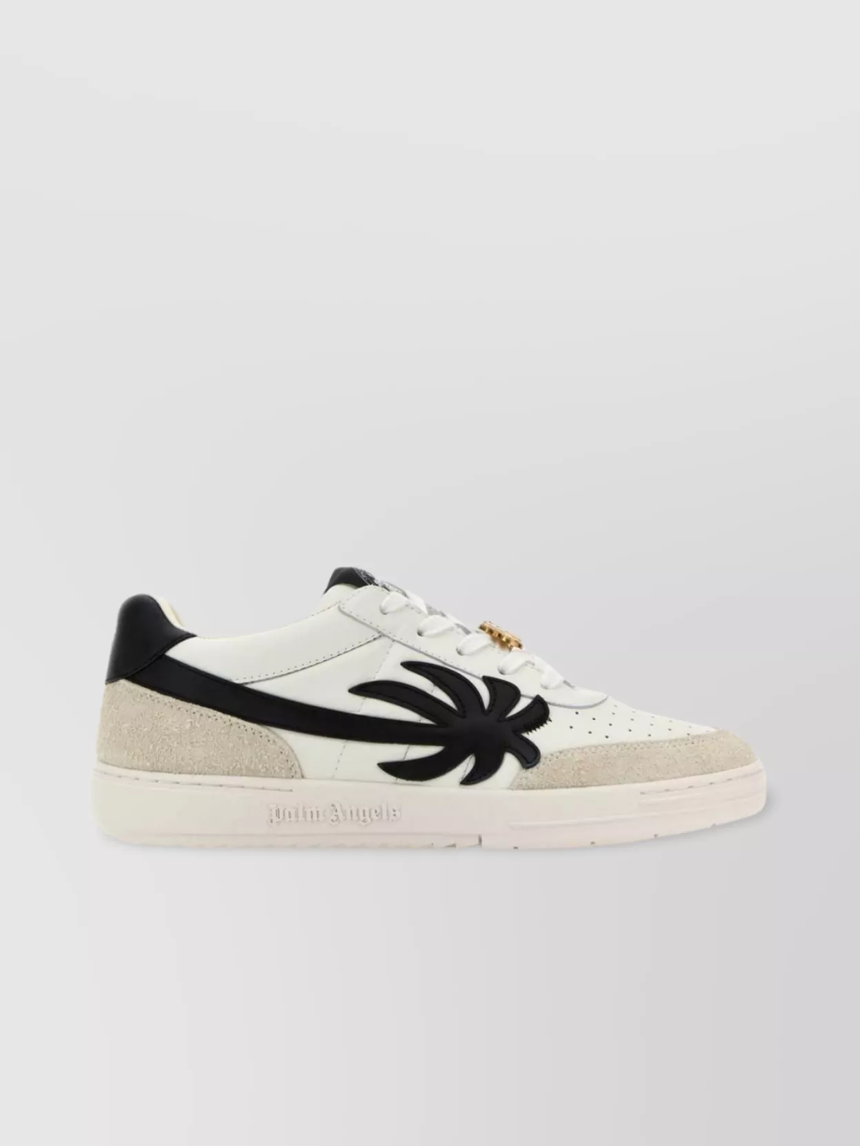 Shop Palm Angels Textured Low-top Lace-up Sneakers