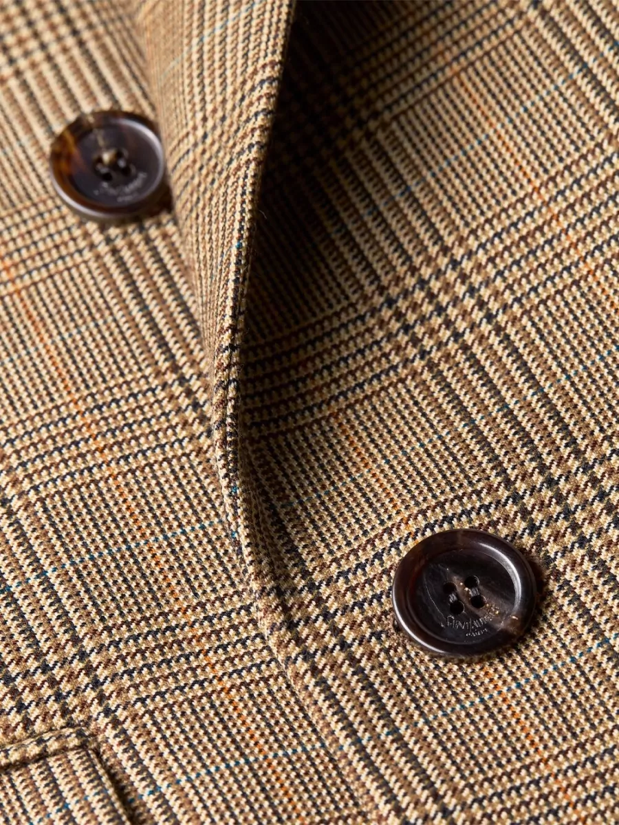 Saint Laurent Wool Prince Of Wales Checked Double-Breasted Blazer