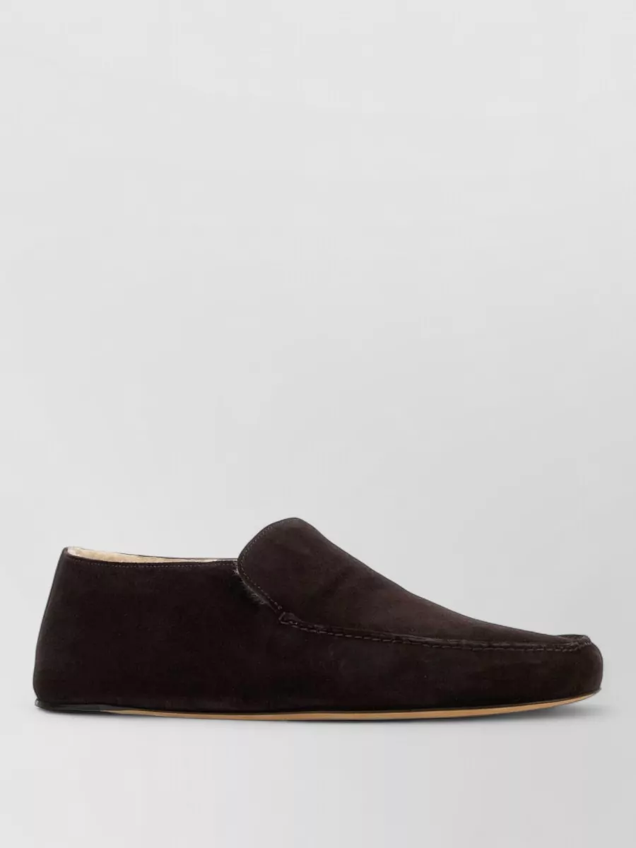 The Row suede leather loafers