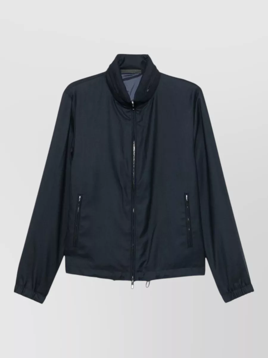 Giorgio Armani cashmere silk high neck single breasted jacket