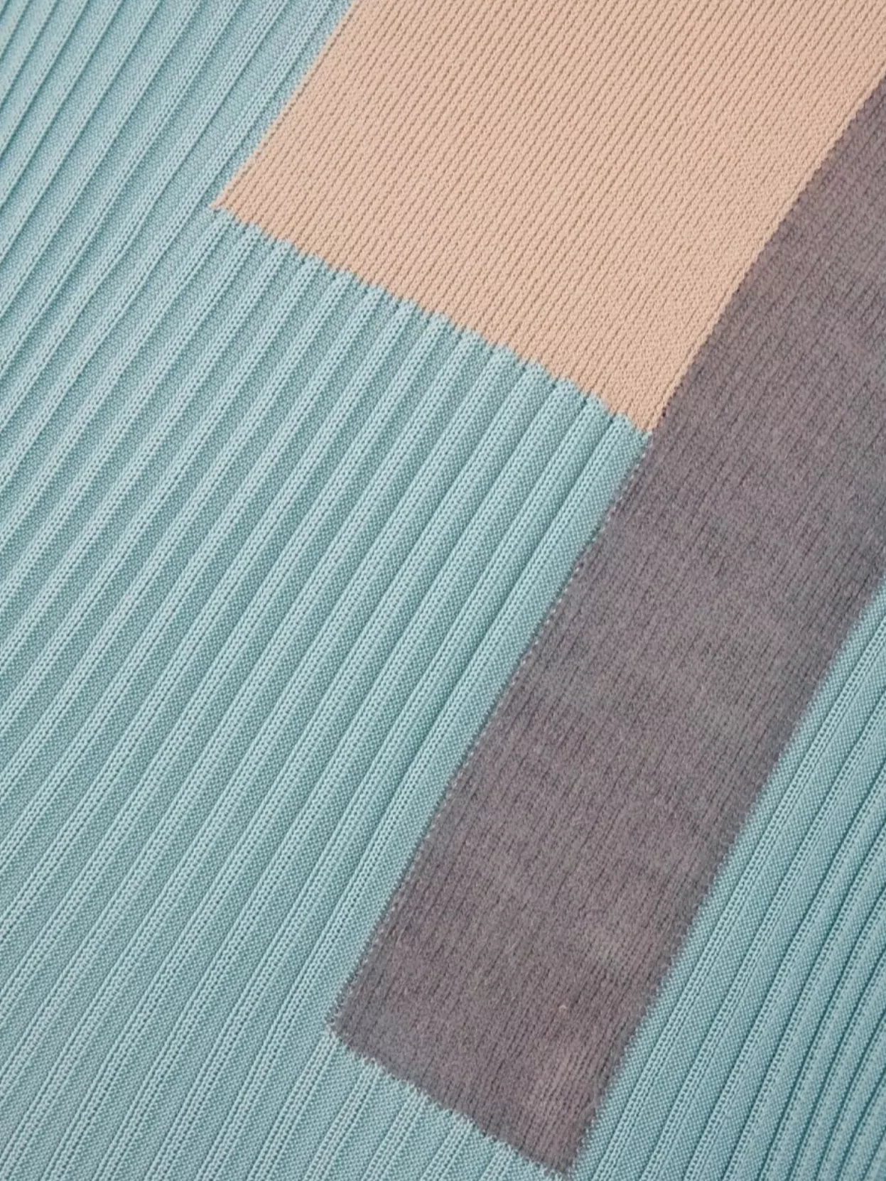 Fendi Stretch Silk Blend Top With Color Block Design