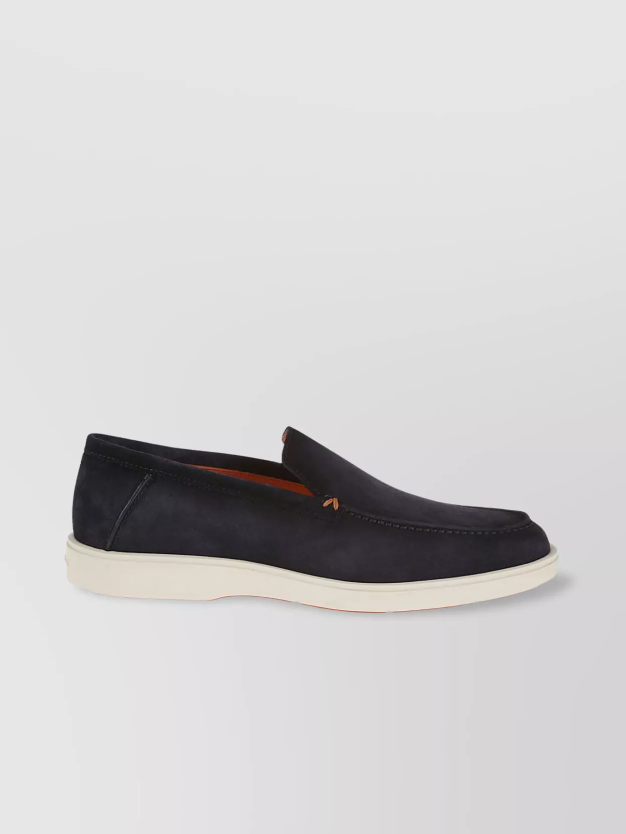 Santoni Suede Moccasin Loafers Round Toe