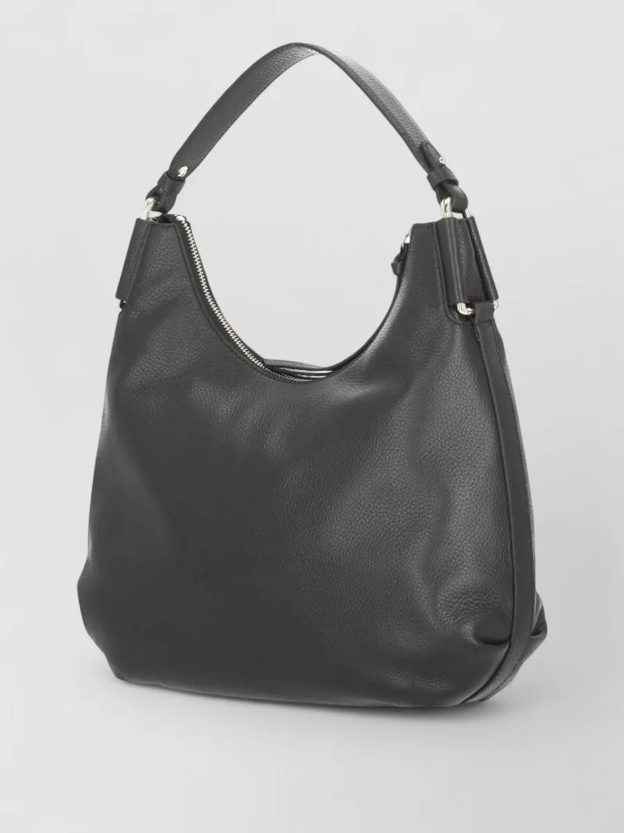 Coccinelle Pebbled Leather Shoulder Bag Removable Strap Handle