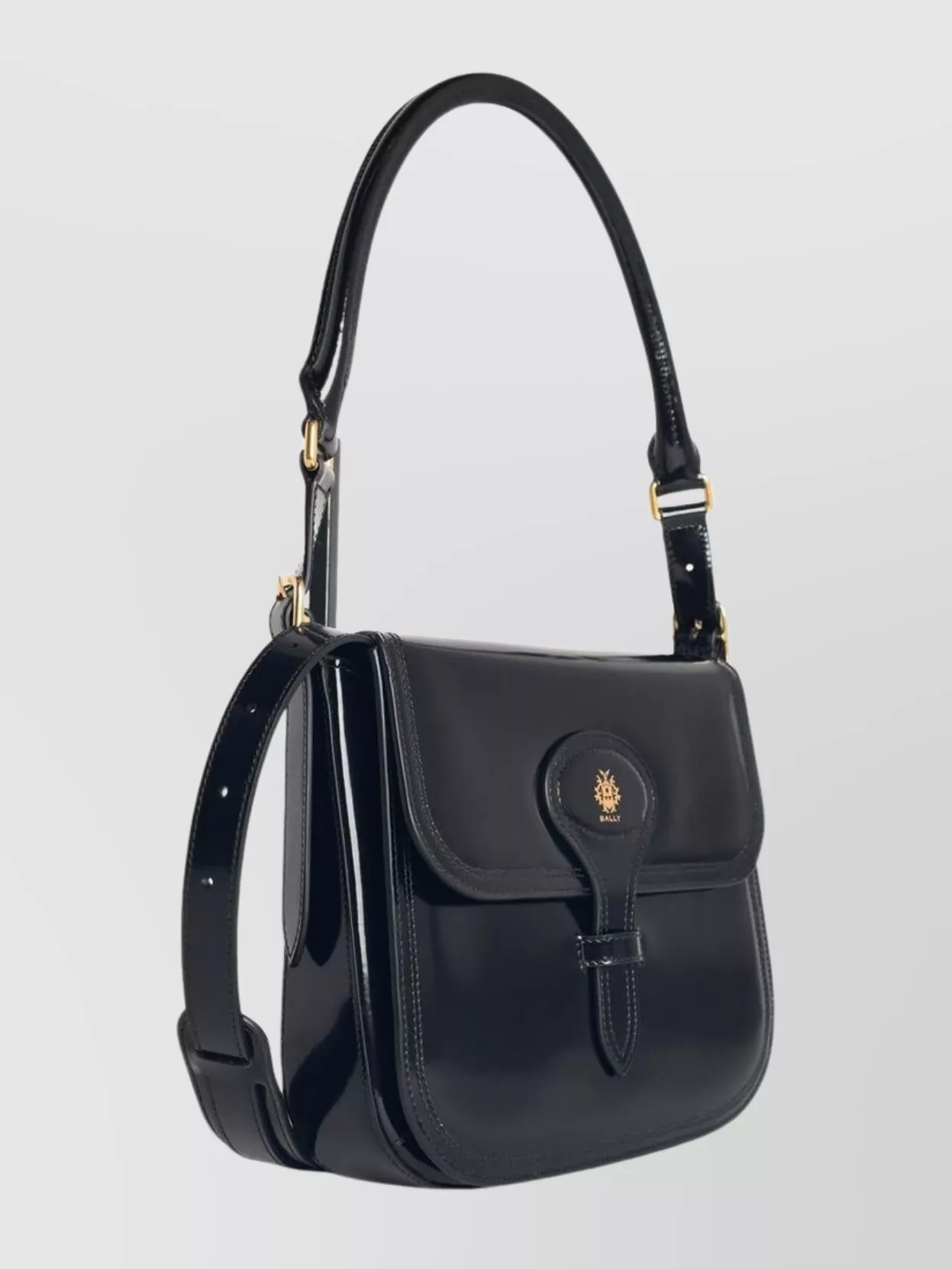 Bally Trellis Design Leather Shoulder Bag