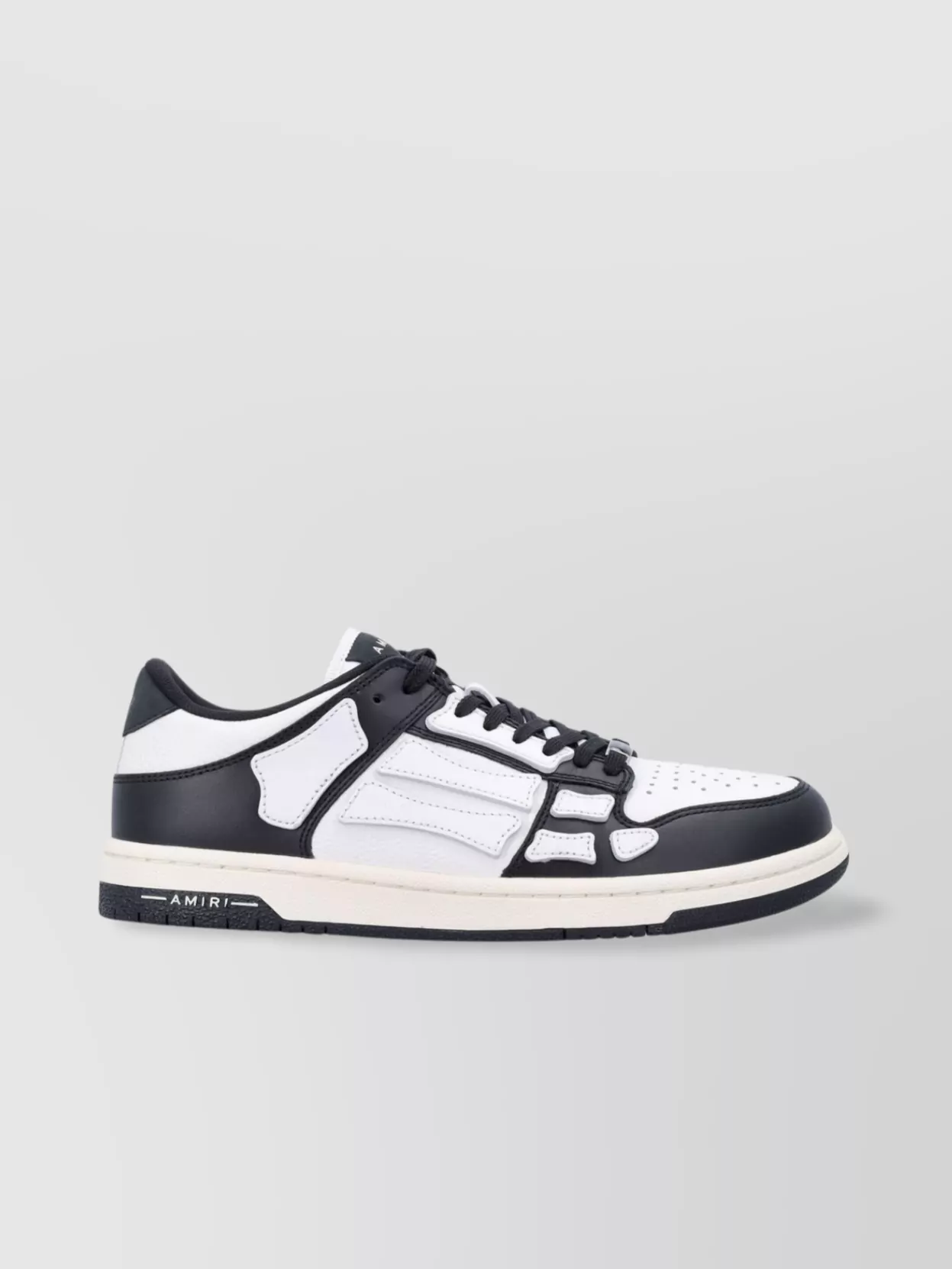 Amiri Low Top Leather Sneakers With Perforated Upper