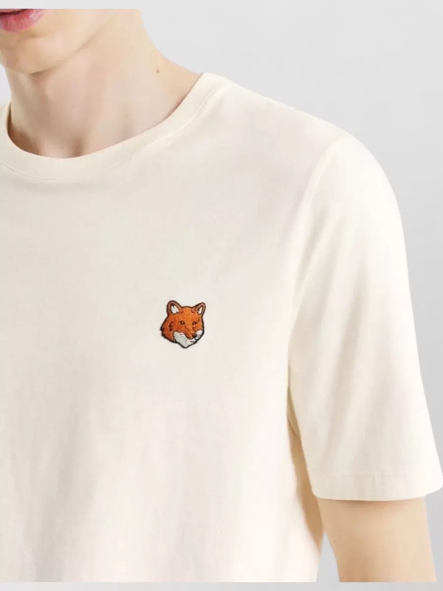 Maison Kitsuné Fox Head Motif Cotton Round Neck T-Shirt