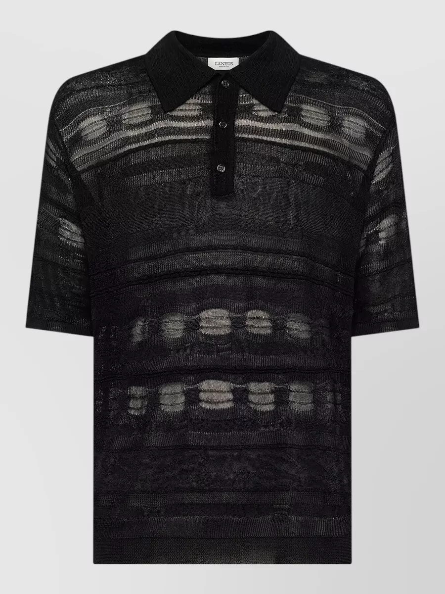 Laneus jacquard knit polo shirt