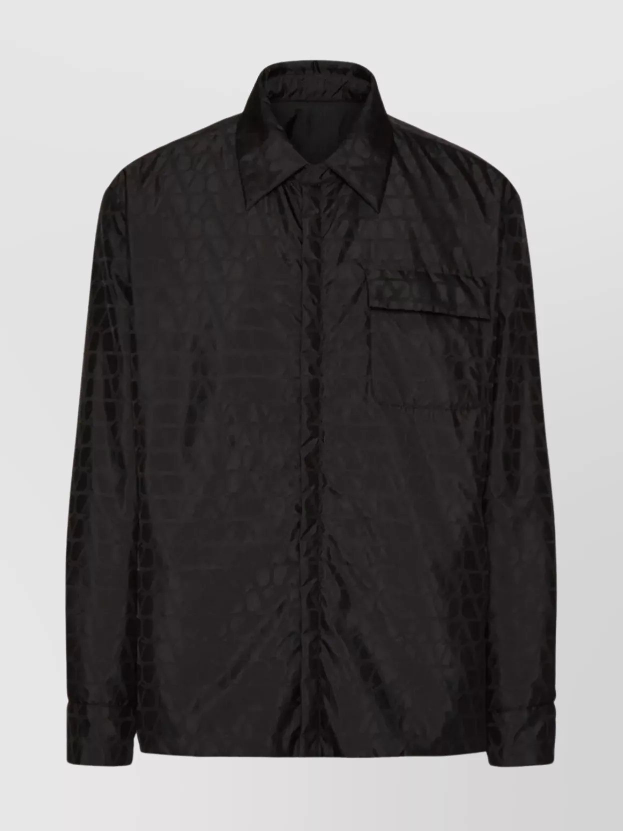 Shop Valentino Iconographe Motif Nylon Jacket In Black