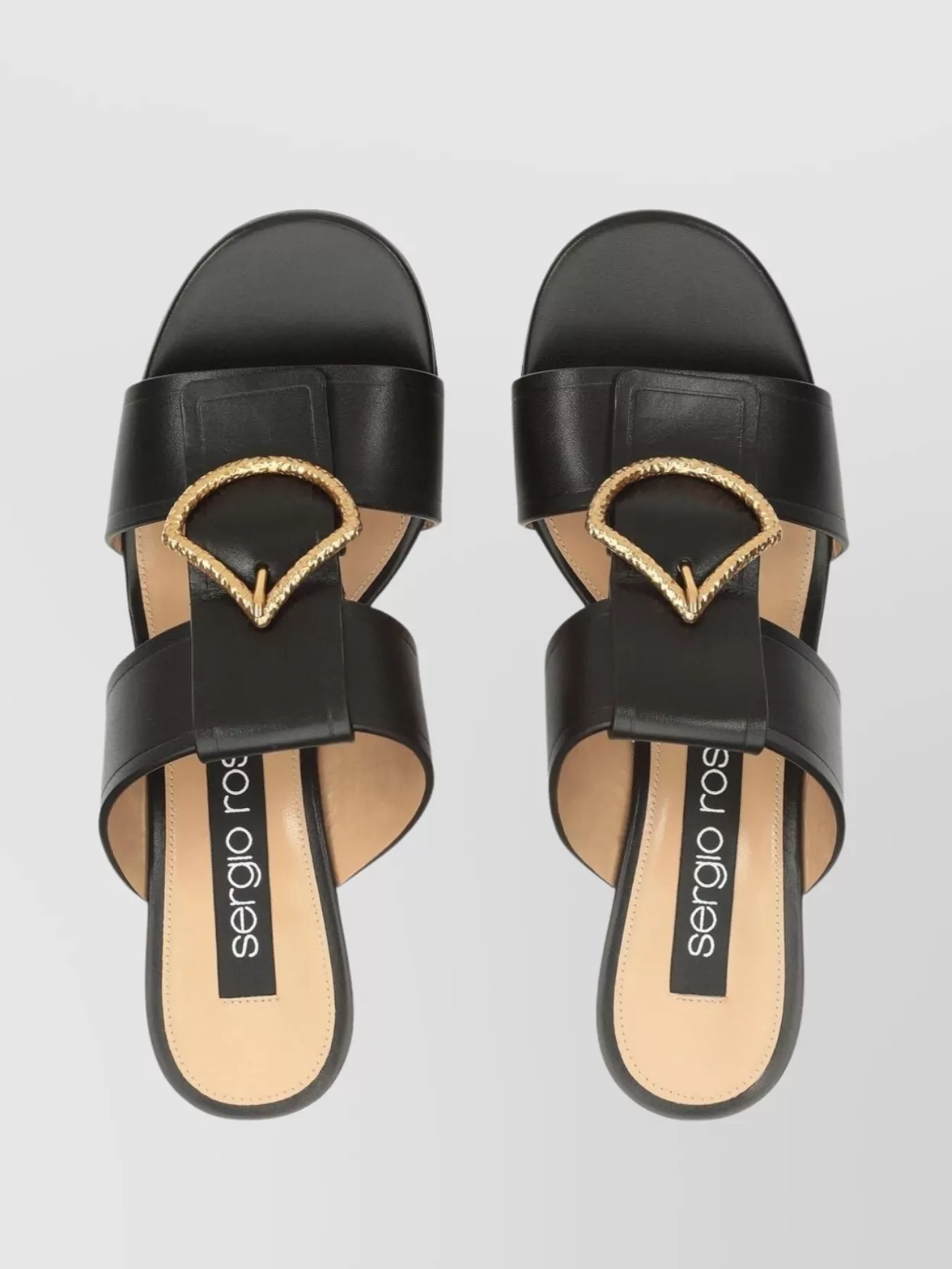 Shop Sergio Rossi Block Heel Mules With Round Open Toe