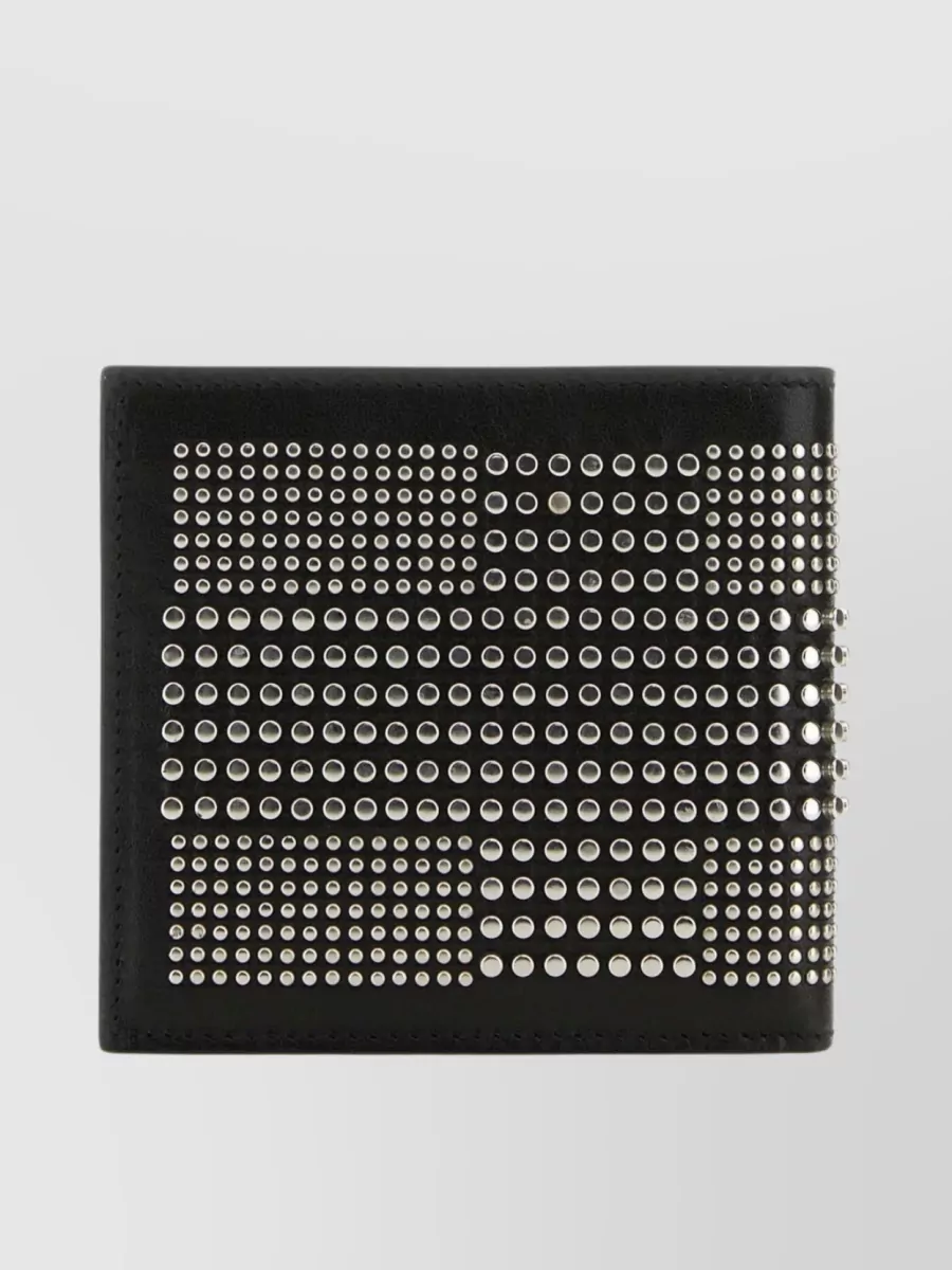 Alexander Mcqueen Studded Leather Bifold Wallet In Black