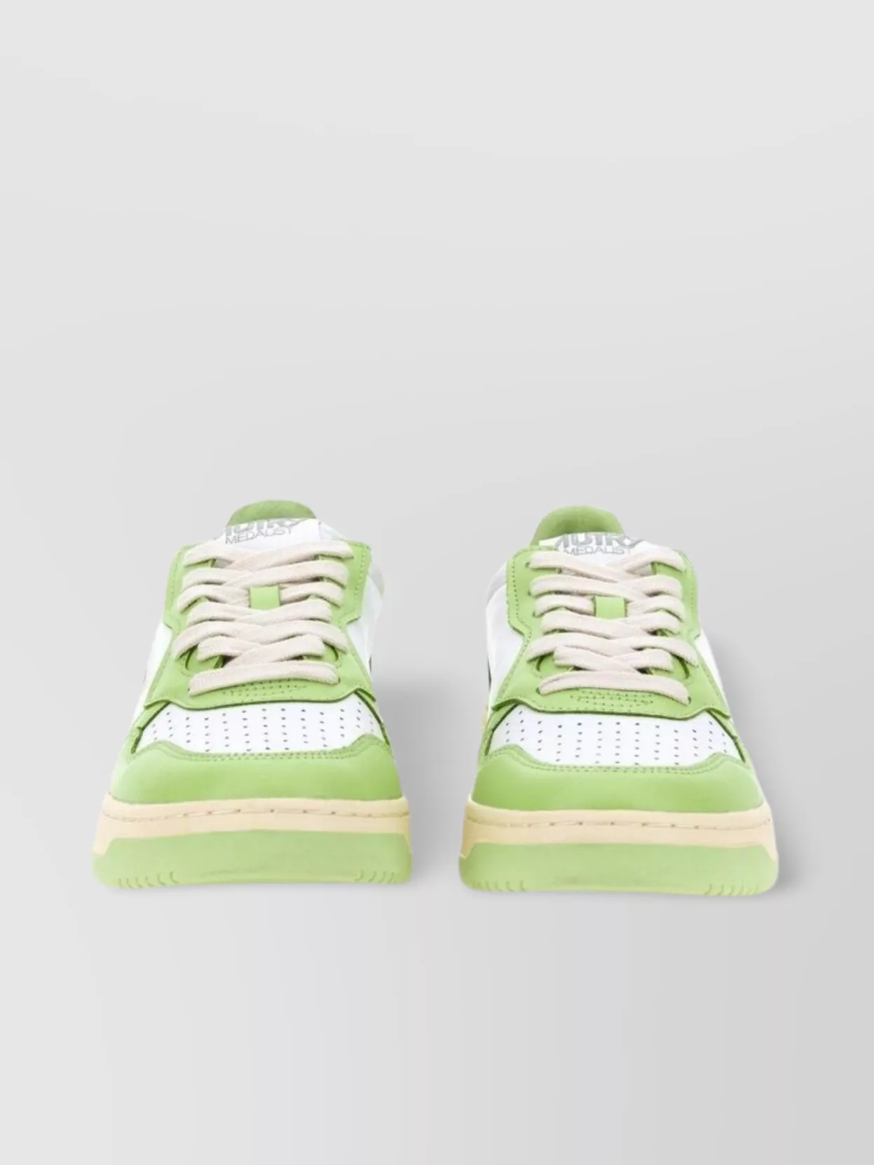 Autry Low Sneaker With Contrast Sole And Perforated Toe
