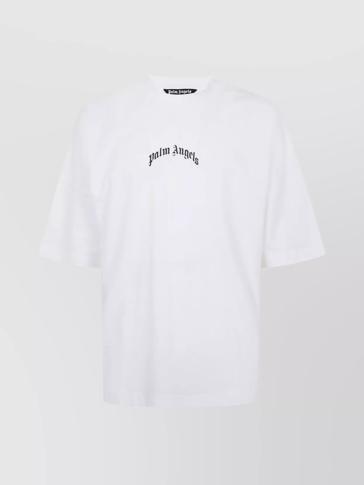 Palm Angels Oversized Logo Back Curved Short Sleeves T-Shirt