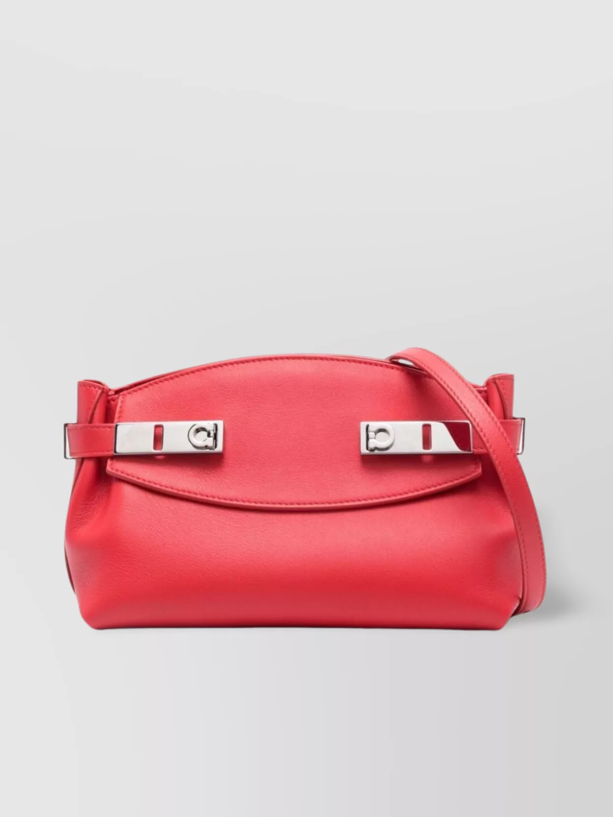 Shop Ferragamo Adjustable Strap Calfskin Shoulder Bag In Red