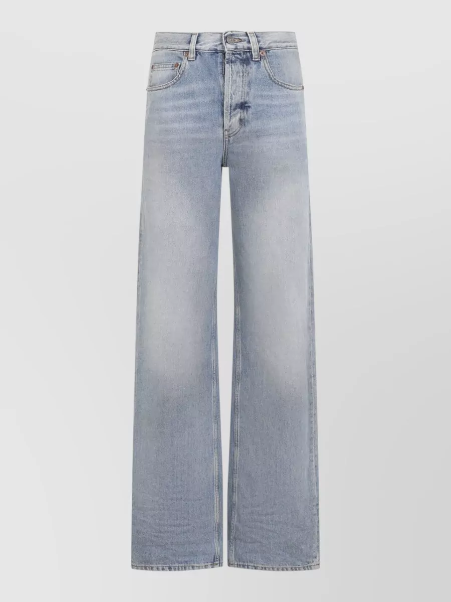 Saint Laurent Denim High-Rise Wide-Leg Jeans