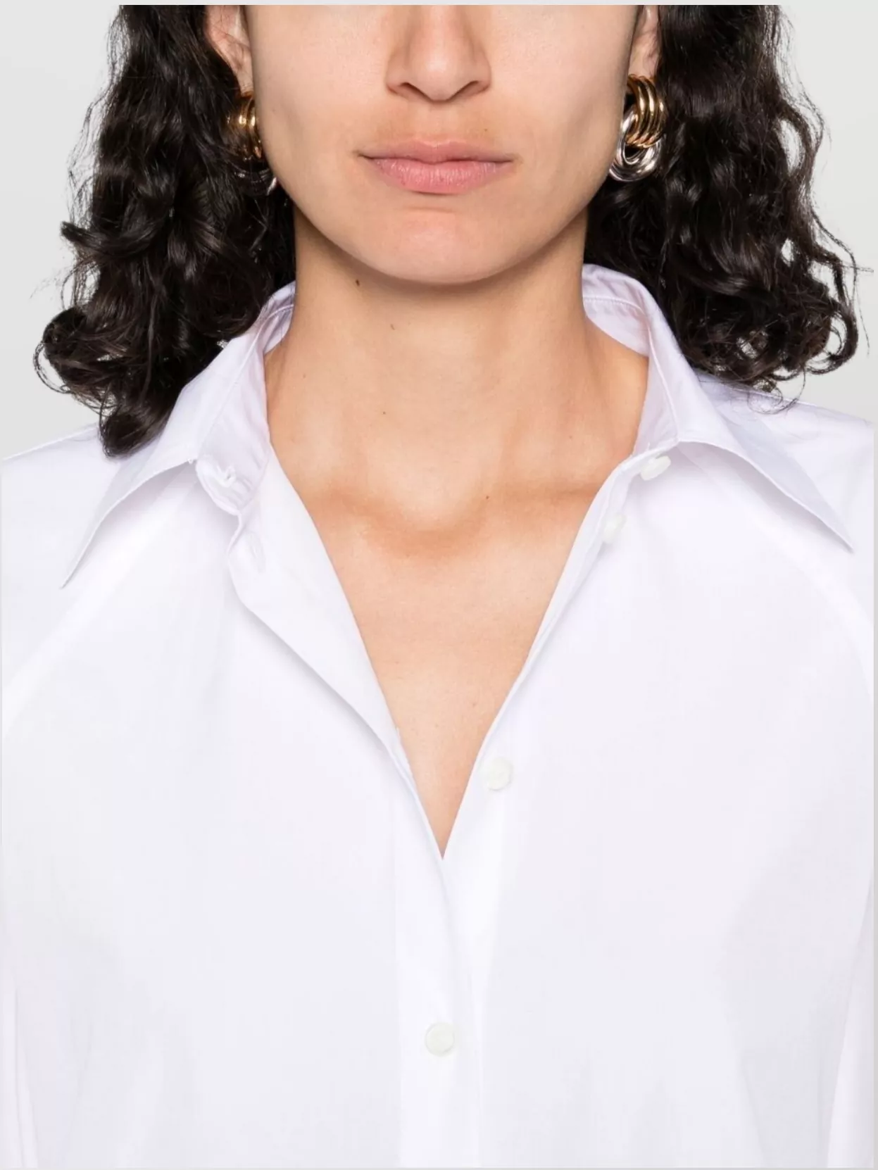 Totême Cotton Shirt With Collar And Curved Hem