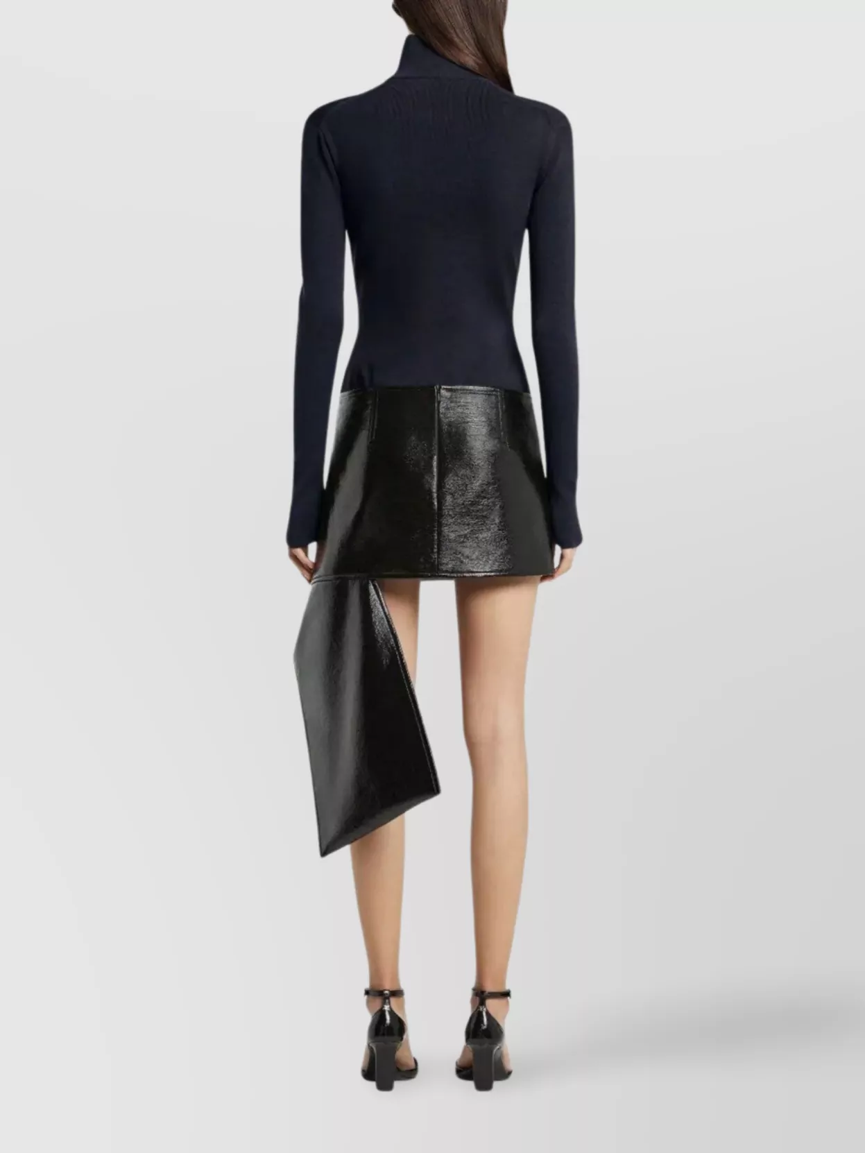 Courrèges Merino Wool Zip Mock Neck Sweater