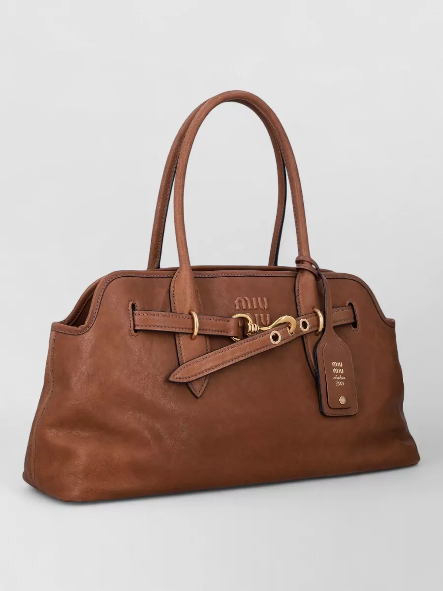 Miu Miu Aventure Lamb Leather Tote Bag