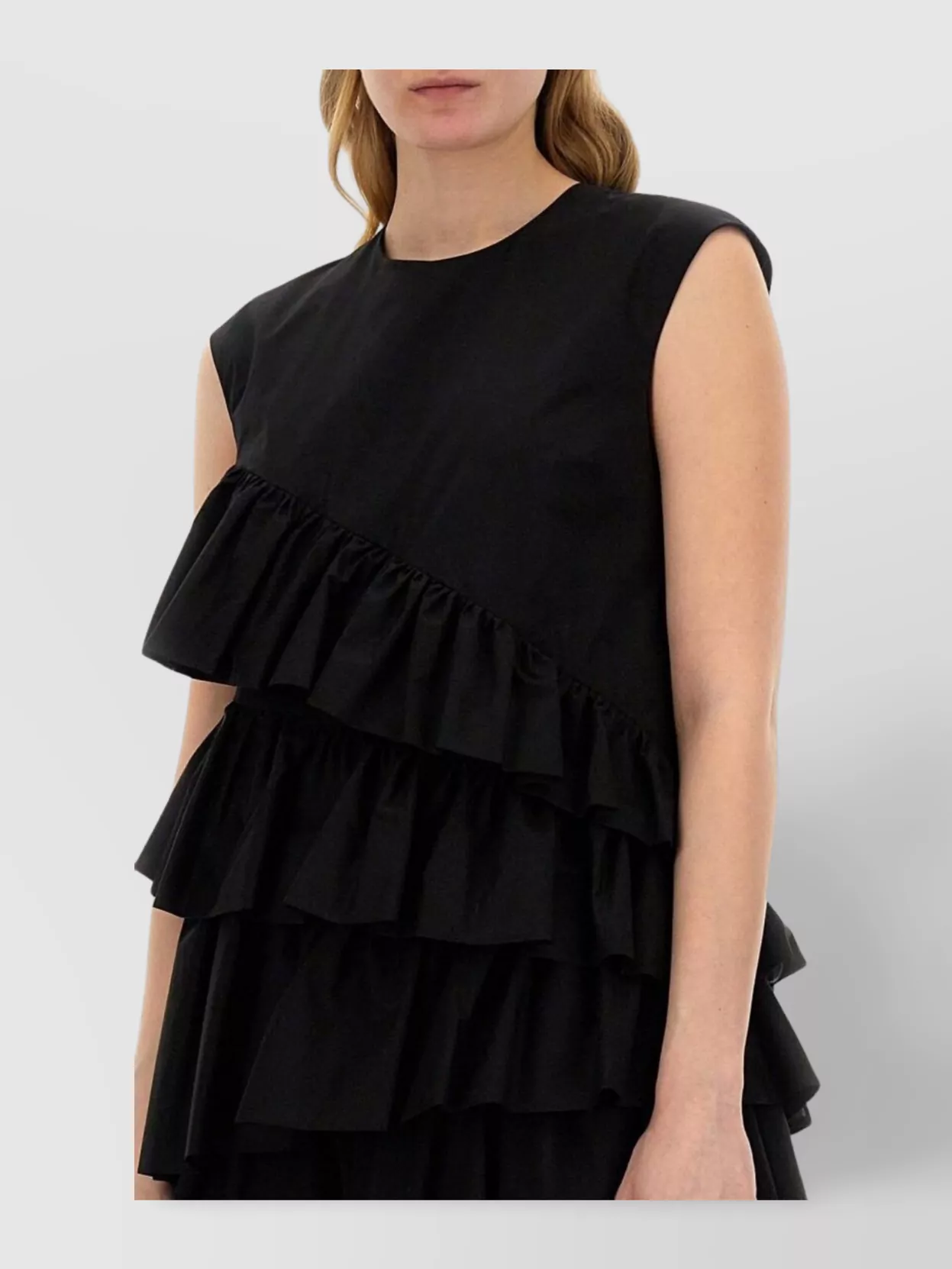 Msgm Ruffled Layered Cap Sleeve Dress