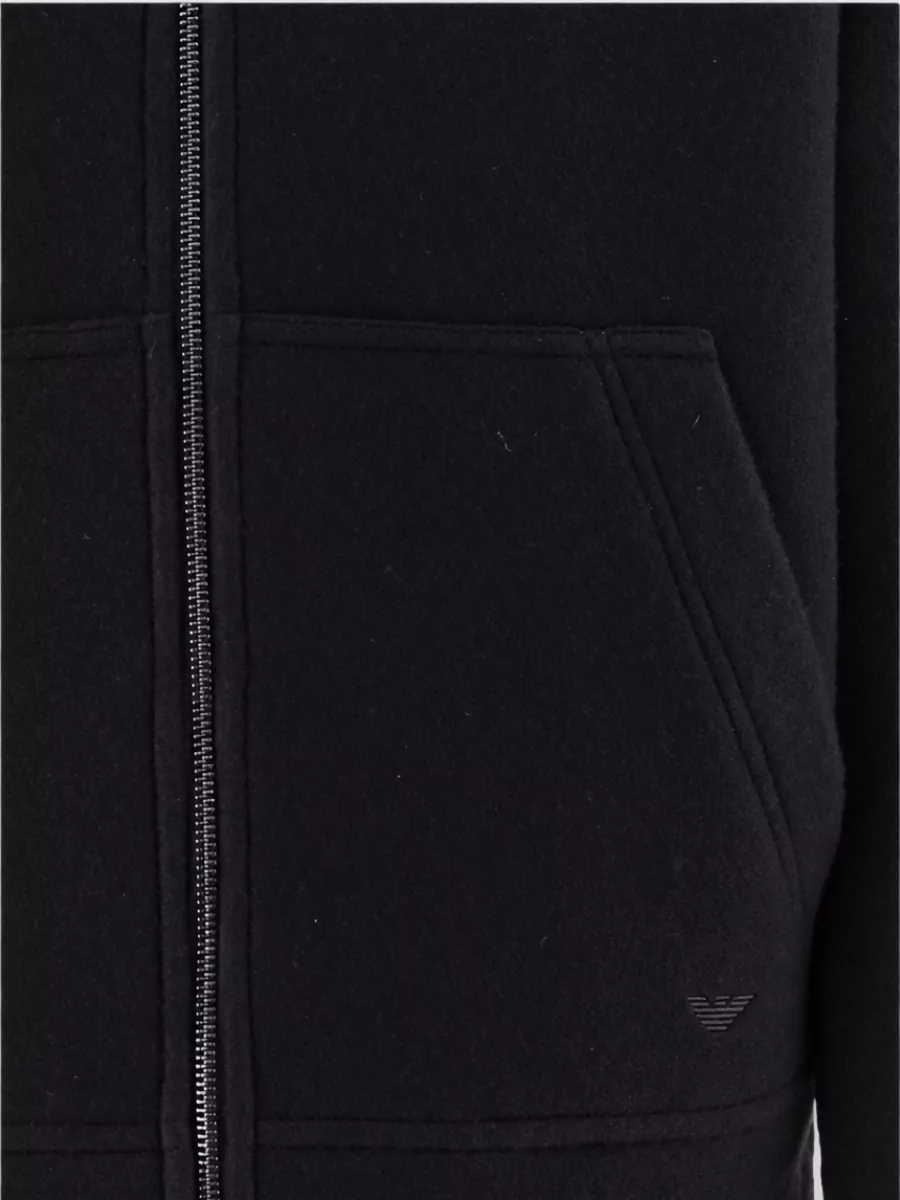 Emporio Armani Hooded Wool Blend Blouson Jacket