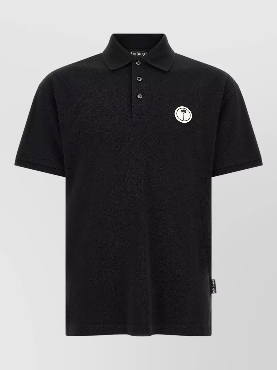 Palm Angels logo patch polo shirt