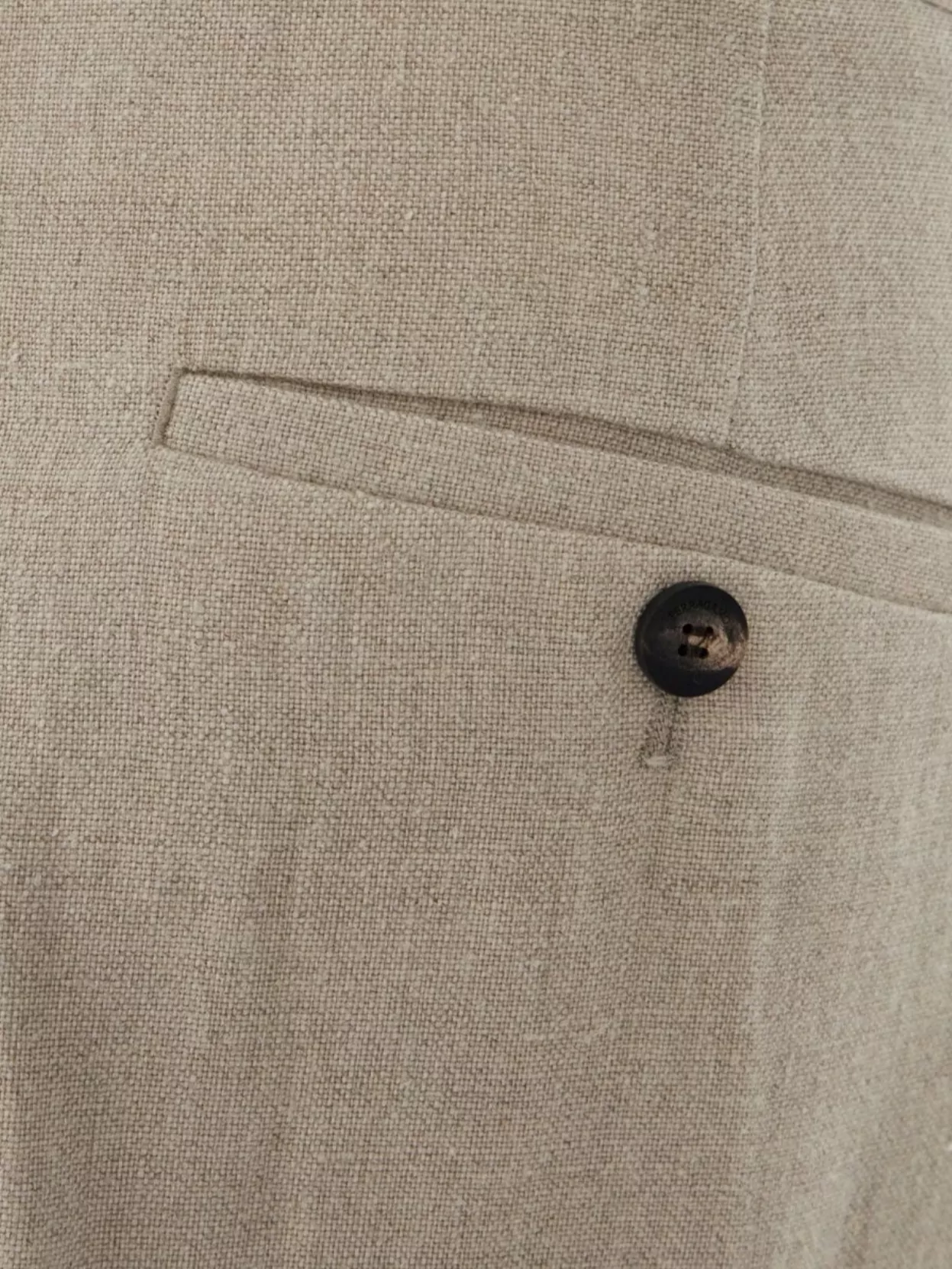 Ferragamo Linen Trousers With Pockets And Loops