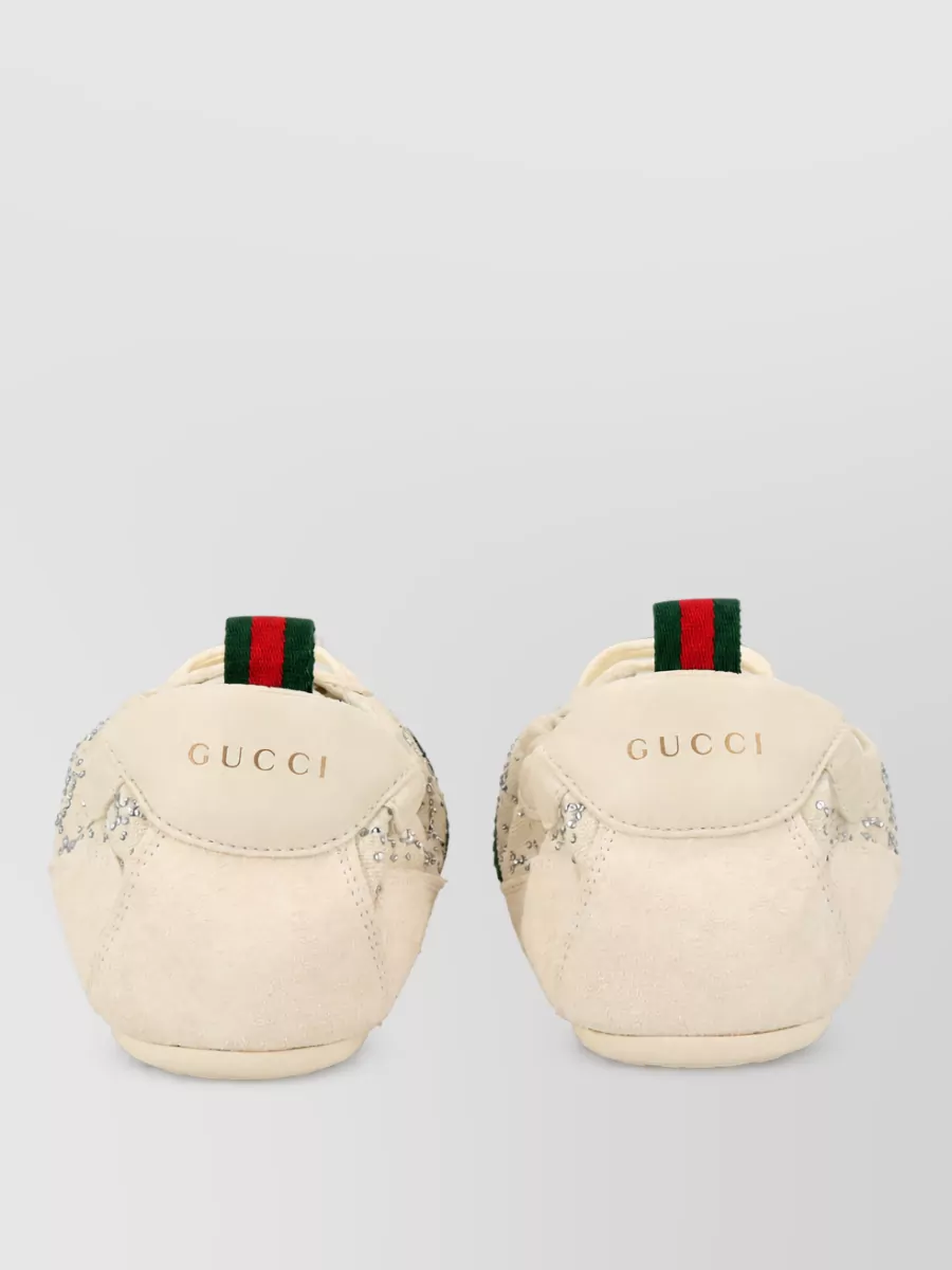 Gucci Stripe Detail Suede Lace Up Sneaker