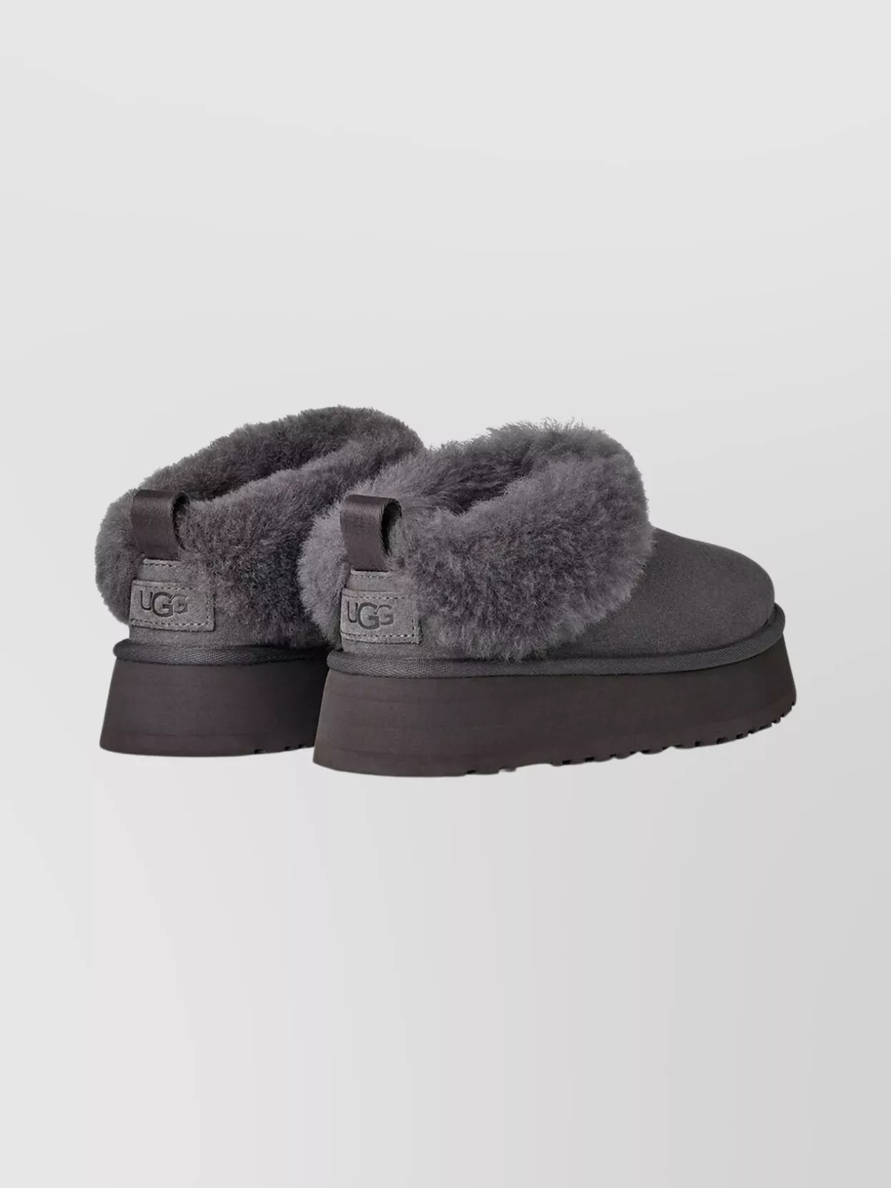 Ugg Tazzelle Suede Mules Sheepskin Collar