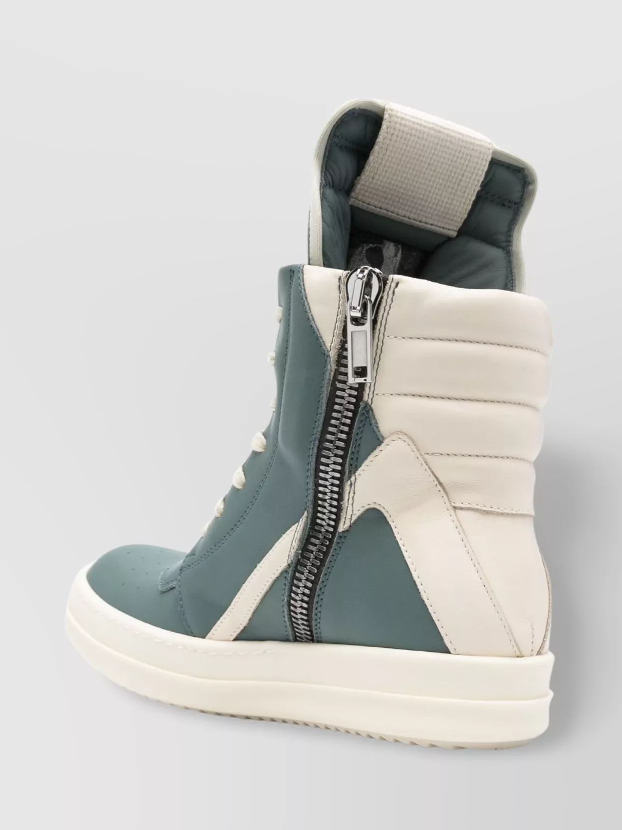 Rick Owens Geometric Panels Calfskin High-top Sneakers