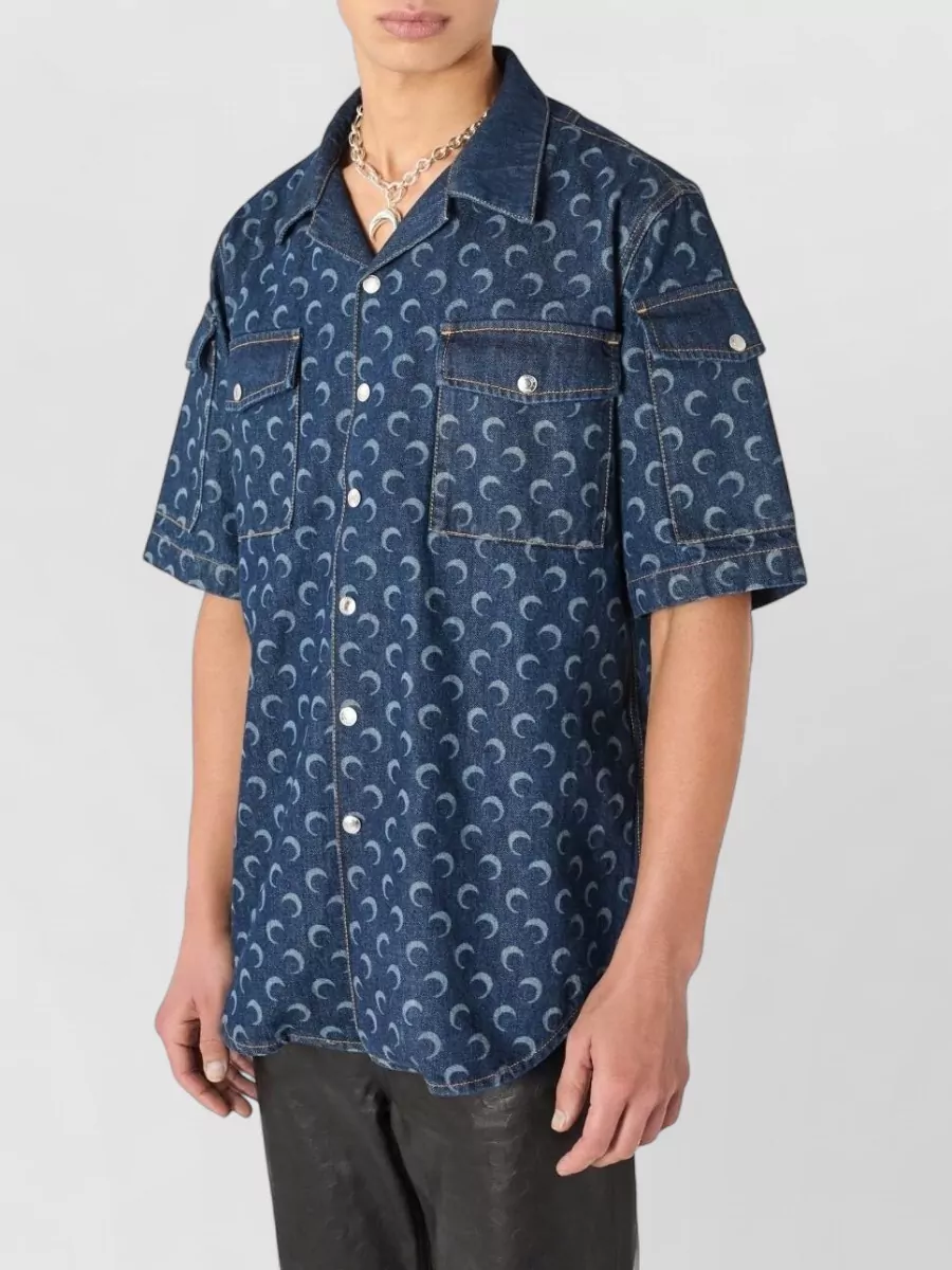 Marine Serre Printed Denim Shirt