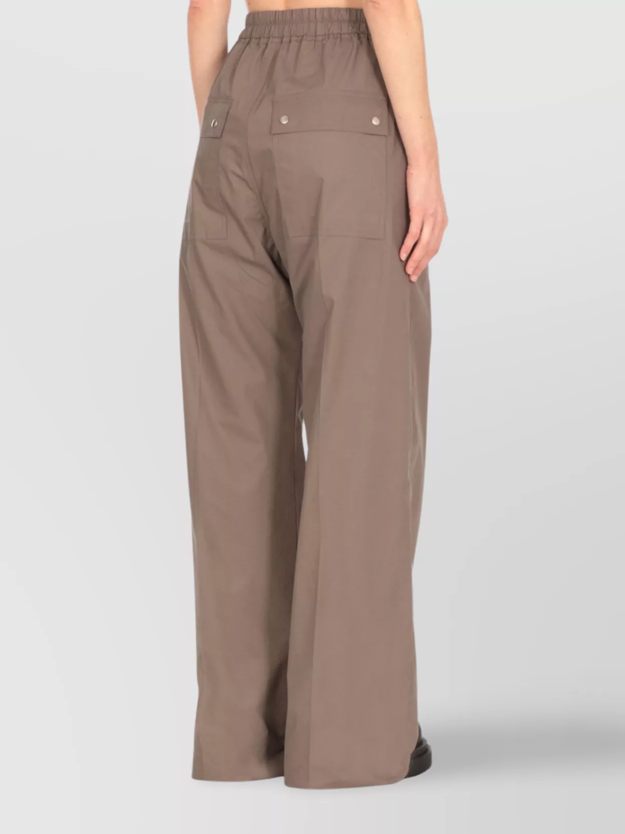 Rick Owens Wide Leg Cotton Pants With Eyelet Accents