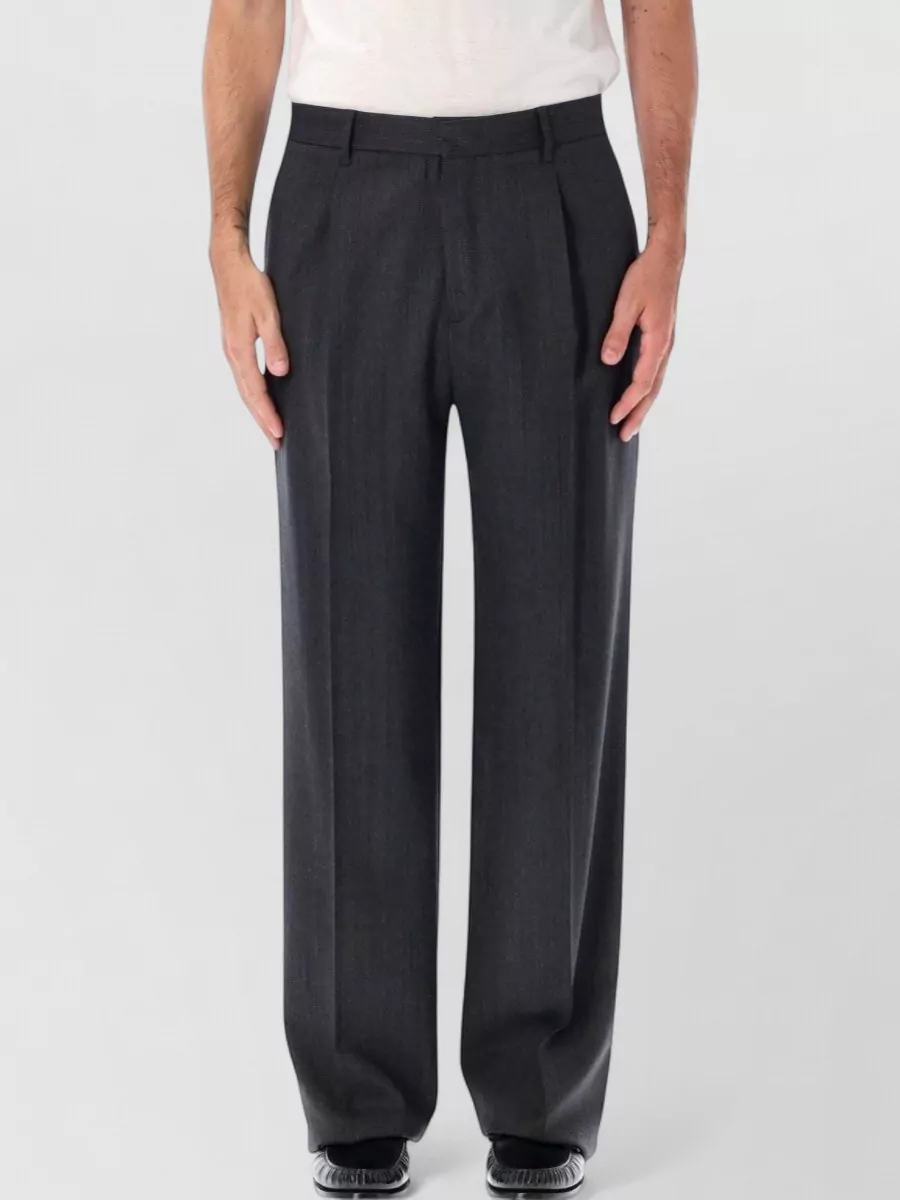 Lardini Virgin wool regular-fit pleated single-breasted suit