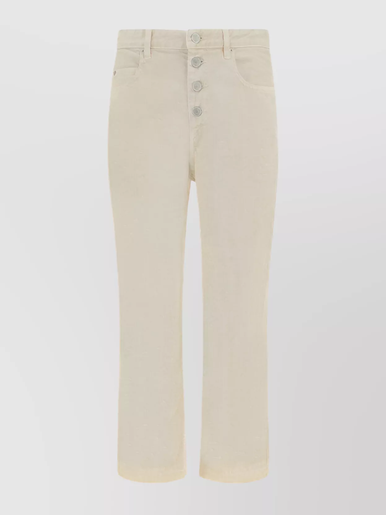 Shop Isabel Marant Straight Leg Cotton Pants With Belt Loops