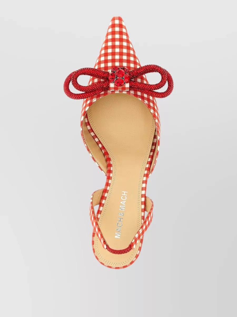 Mach & Mach Slingback Pumps Double Bow Kitten Heel