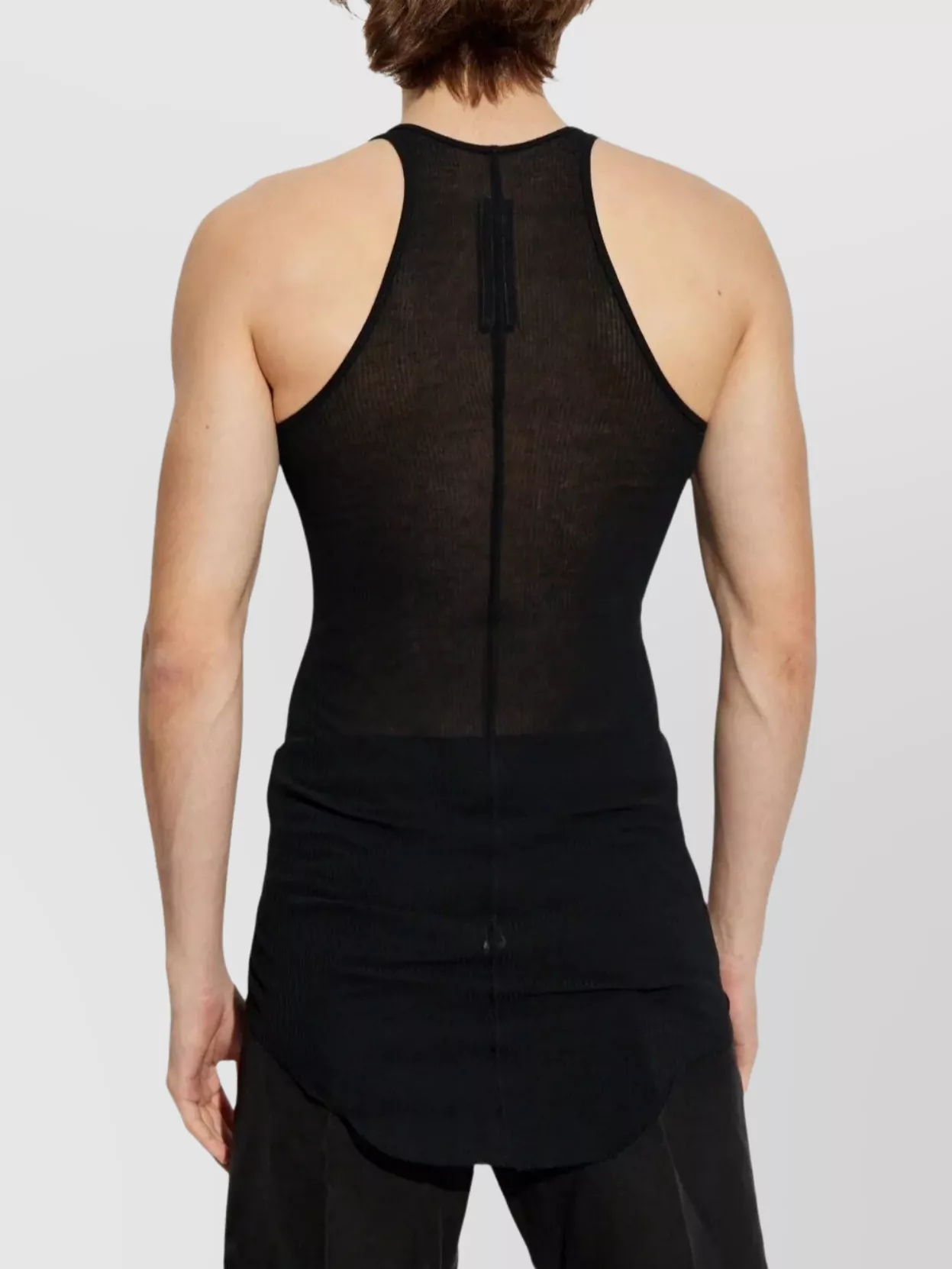 Rick Owens Ribbed Tank Top Racerback Neckline