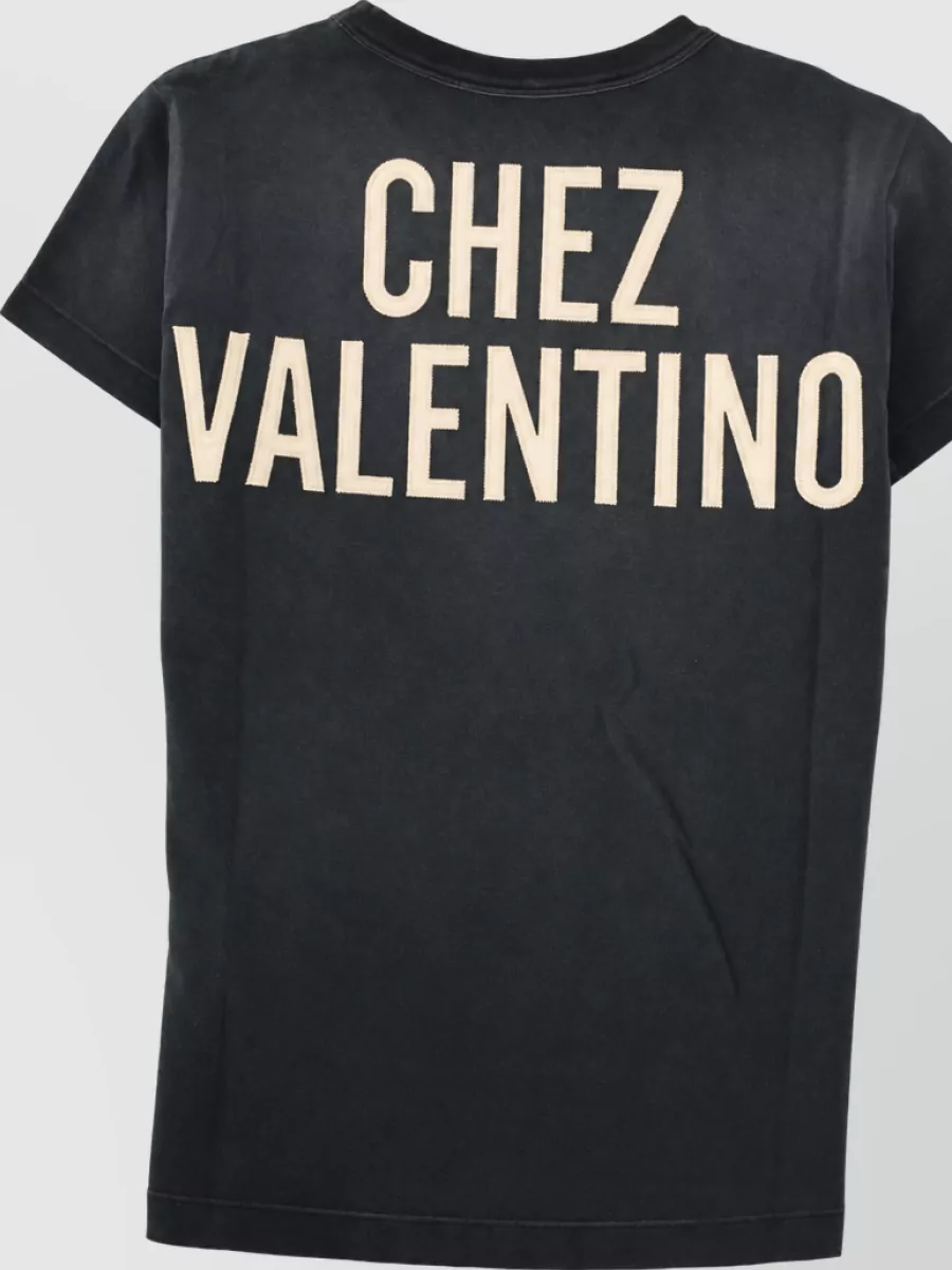 Valentino Cotton T Shirt Crew Neck Graphic Print