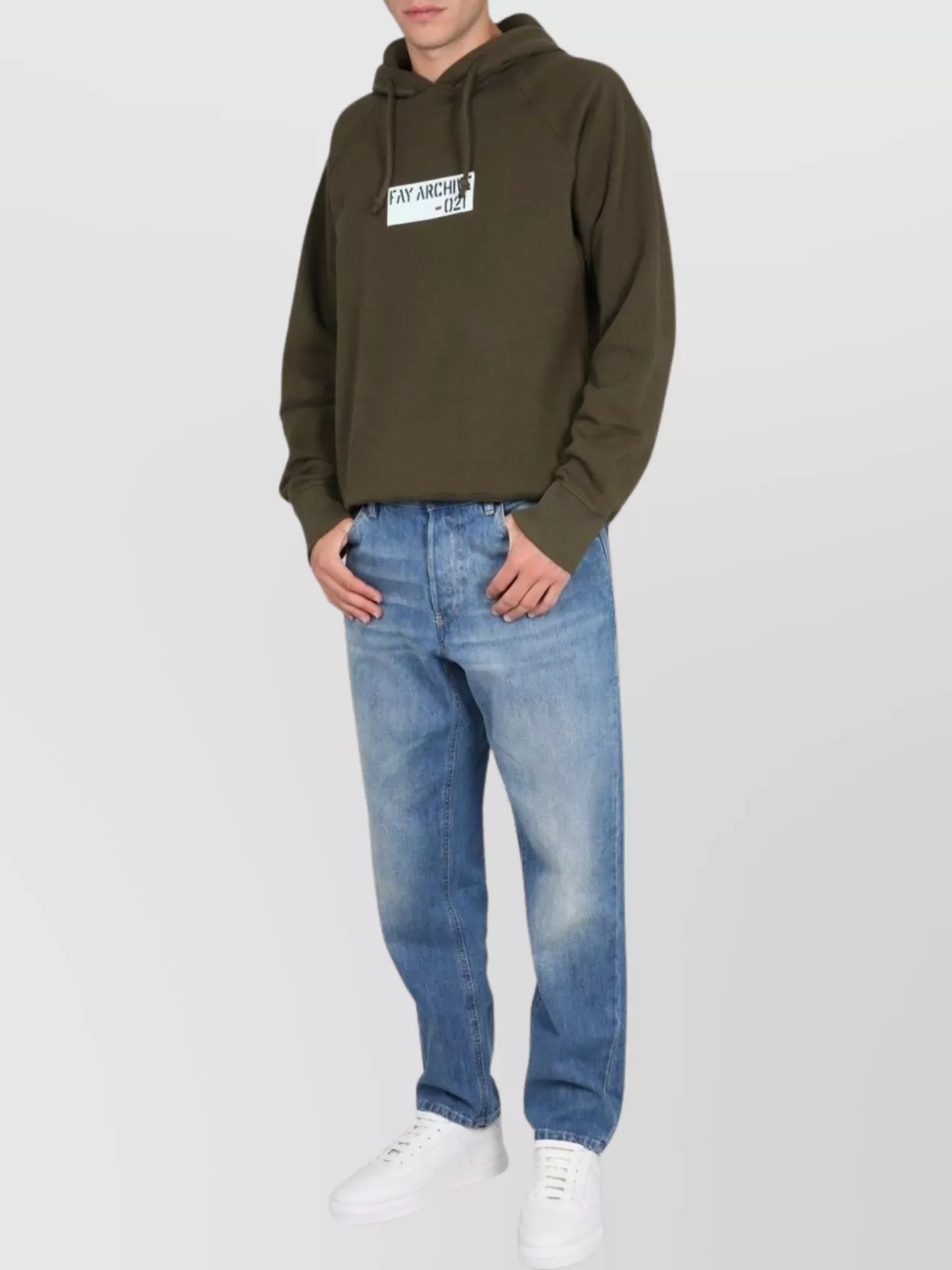 Fay "archive" Drawstring Hooded Sweatshirt