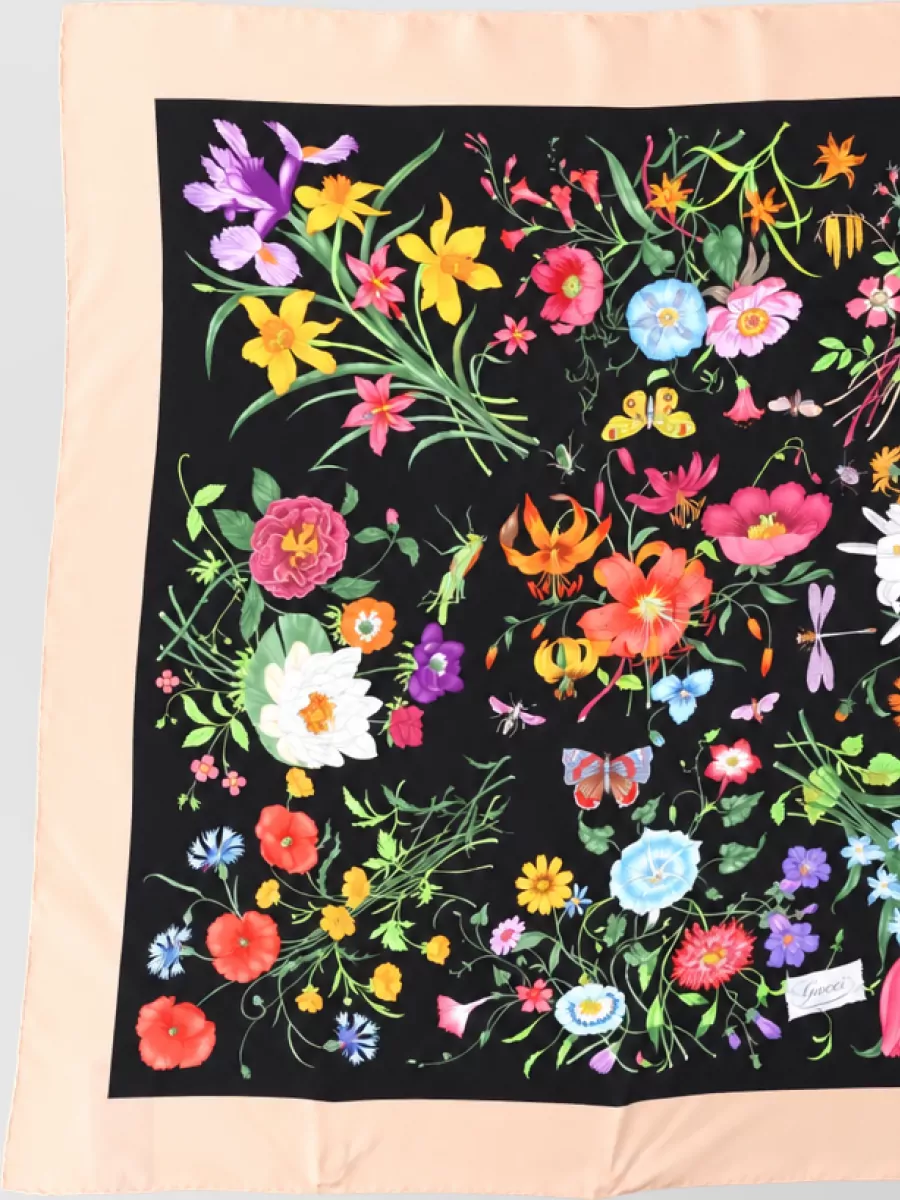 Gucci silk floral-print square scarf