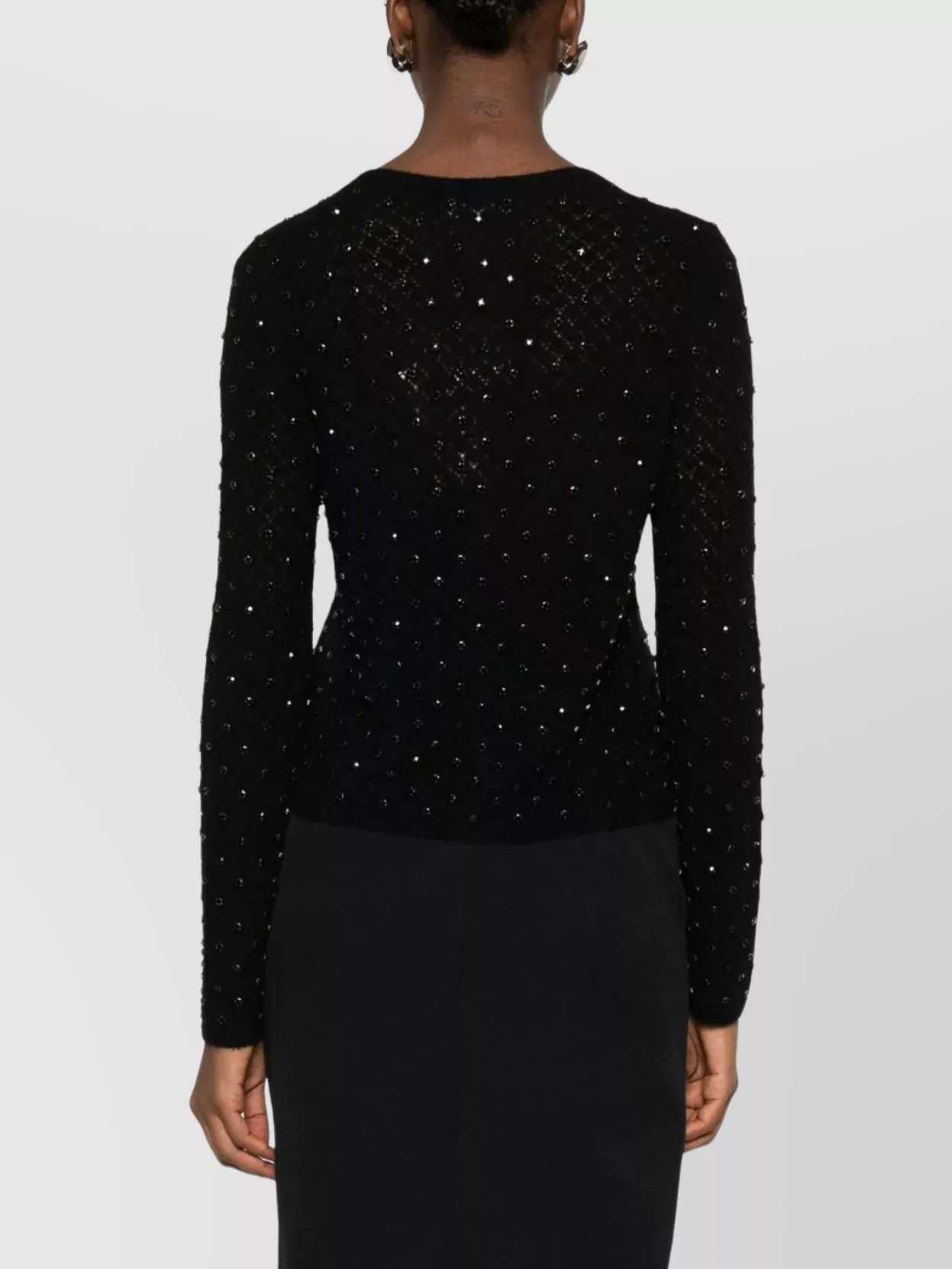 S Max Mara Cropped Mohair Cardigan Rhinestone Design