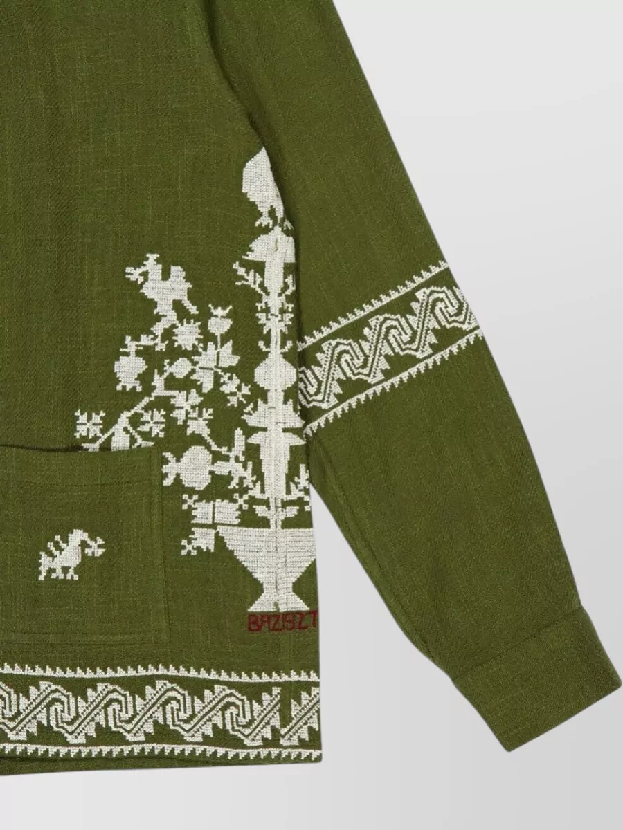 Baziszt Embroidered Cotton Long-Sleeve Shirt Jacket