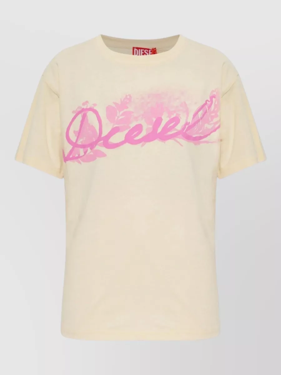 Diesel Logo print floral print cotton t-shirt