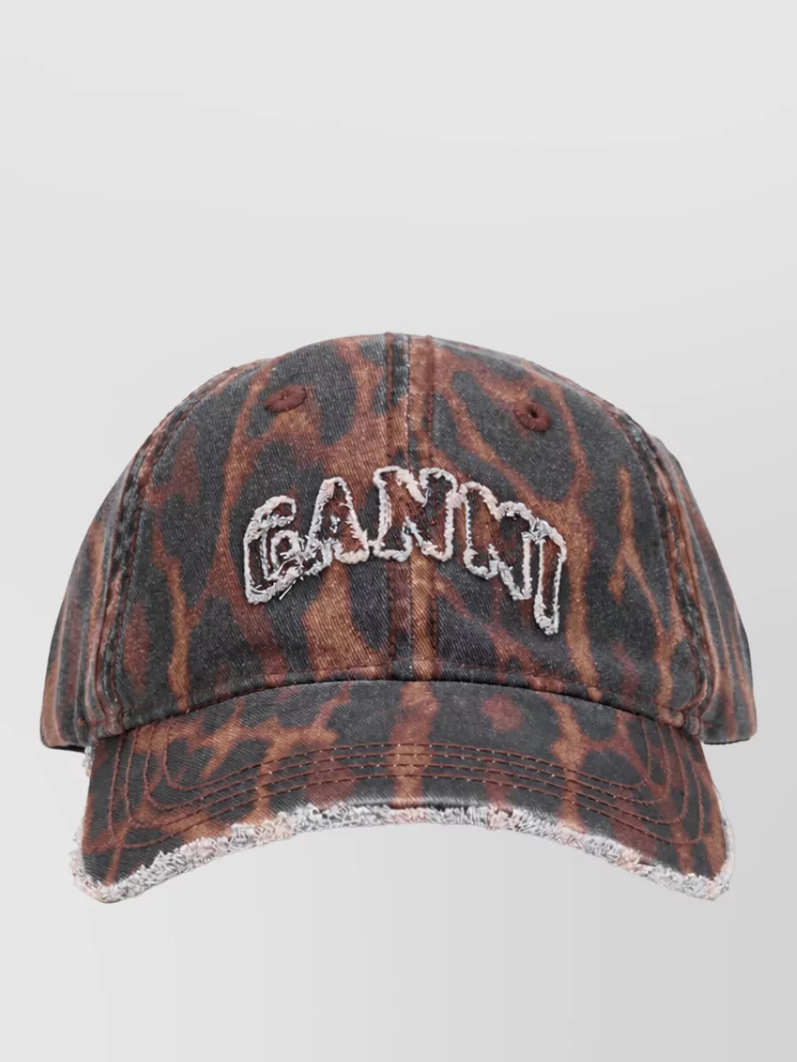 Ganni leopard-print cap
