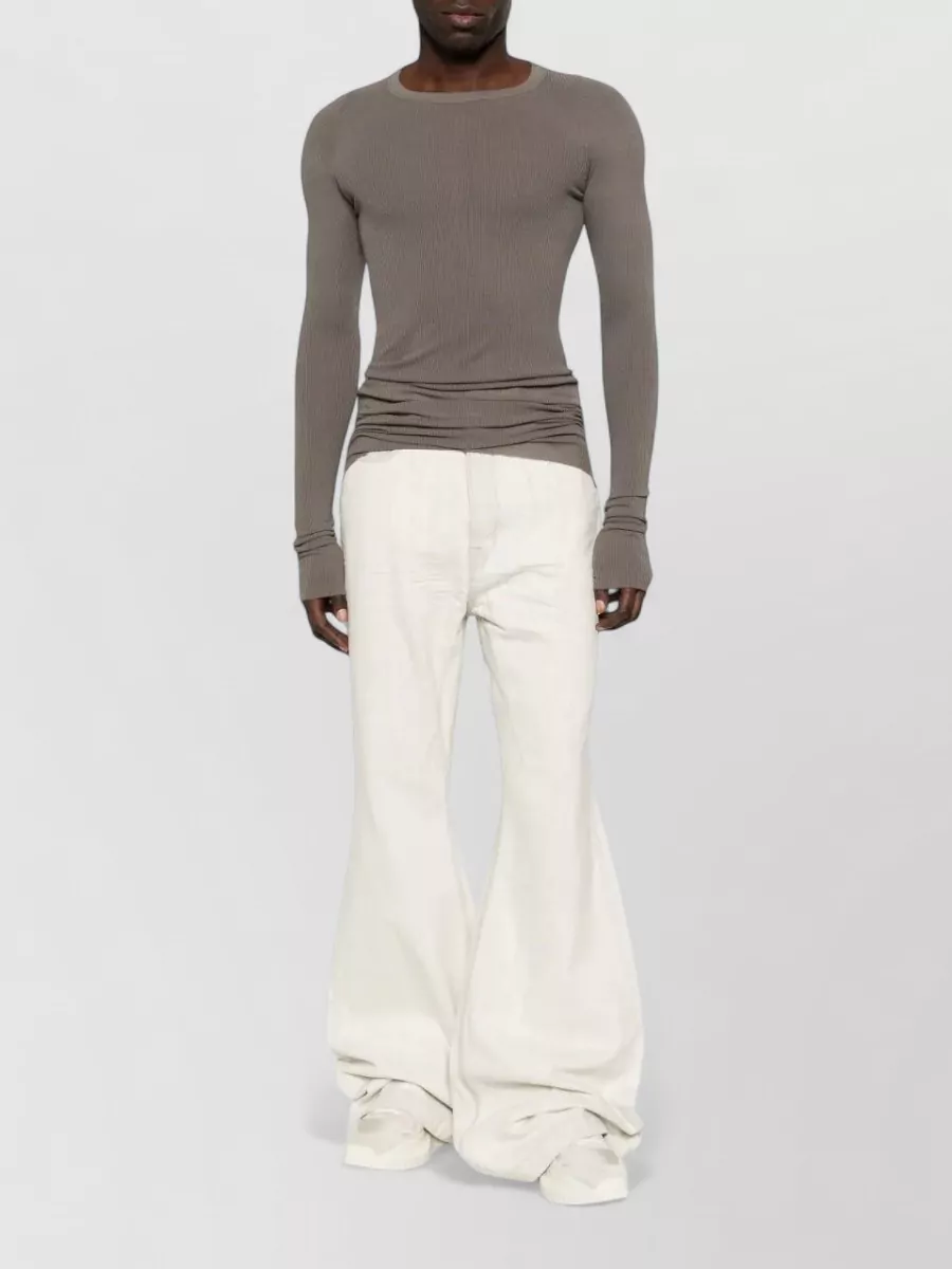 Rick Owens Silk Ribbed Long-Sleeve T-Shirt