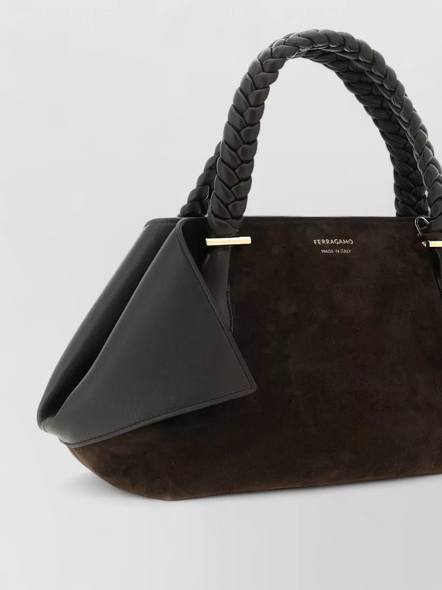 Ferragamo Small Suede And Leather Shoulder Bag