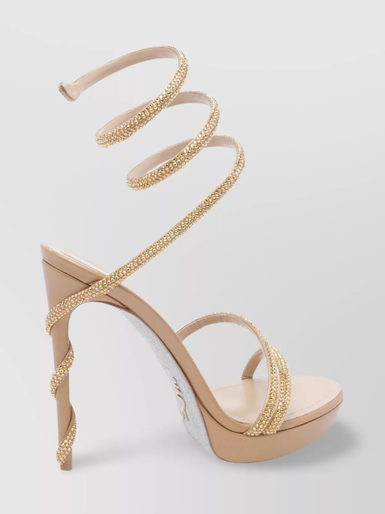 René Caovilla Crystal Embellished Heel Sandals