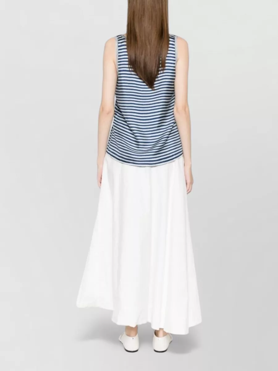 Pierre Louise Mascia Silk Striped Scoop Neck Sleeveless Top