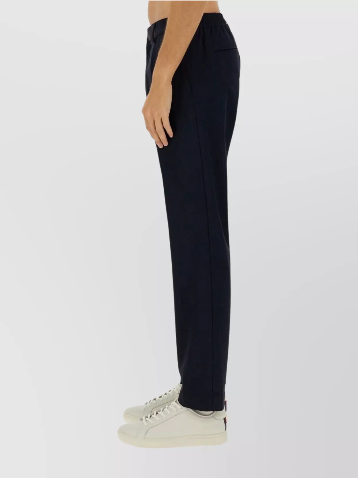 Shop Paul Smith Straight Leg Trousers With Elastic Waistband