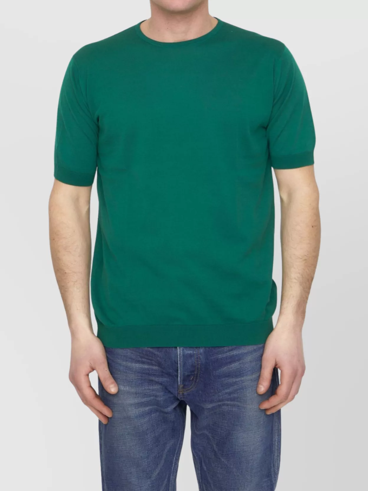 John Smedley Emerald Green Cotton Jumper In Green